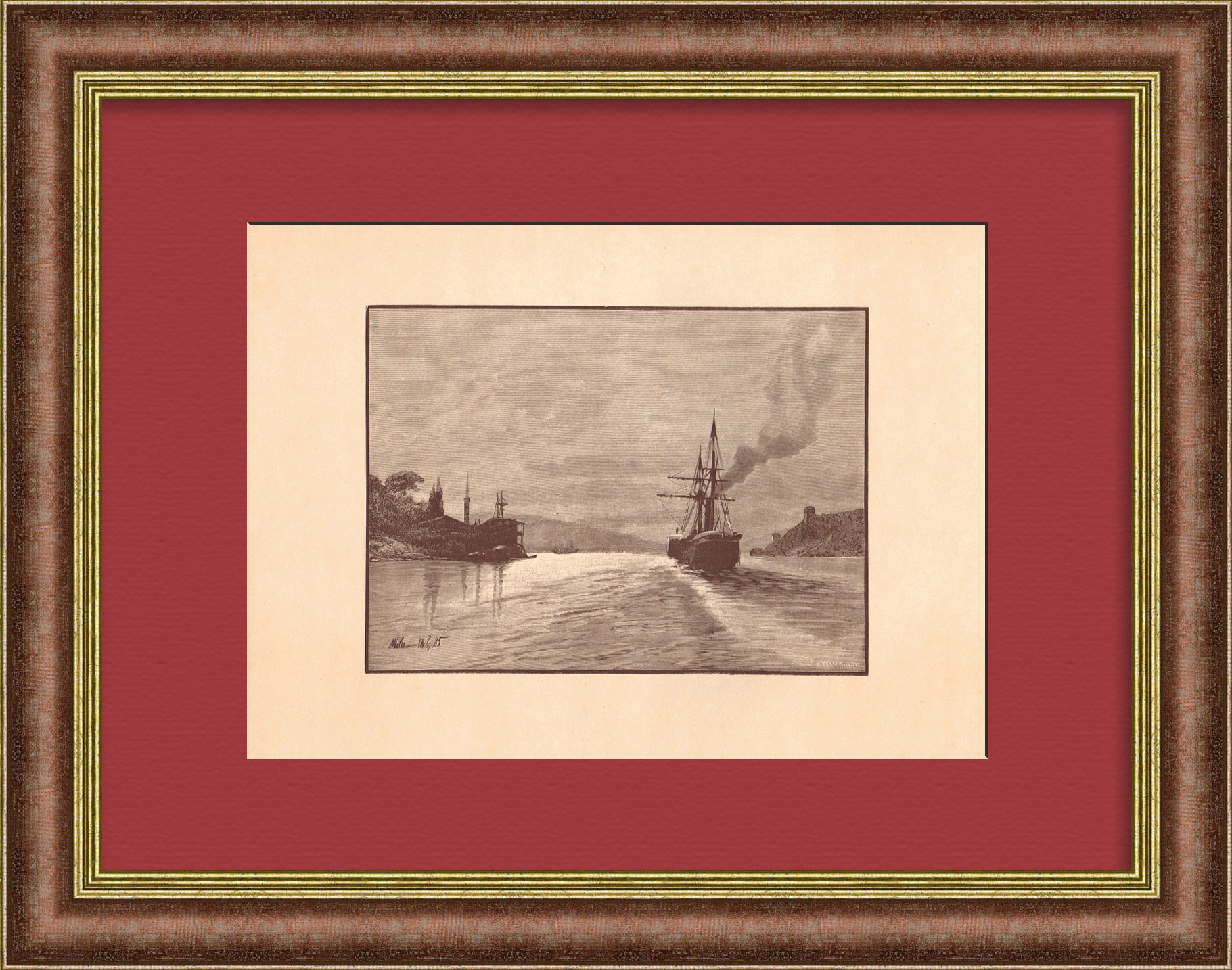 У Босфора. Гравюра с картины Лагорио У Босфора. Гравюра с картины Лагорио