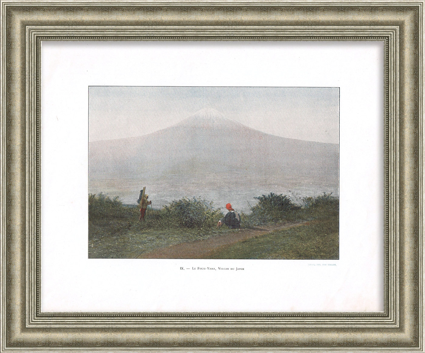 Вулкан Фудзияма в Японии. Старинная фототипия Вулкан Фудзияма в Японии. Старинная фототипия