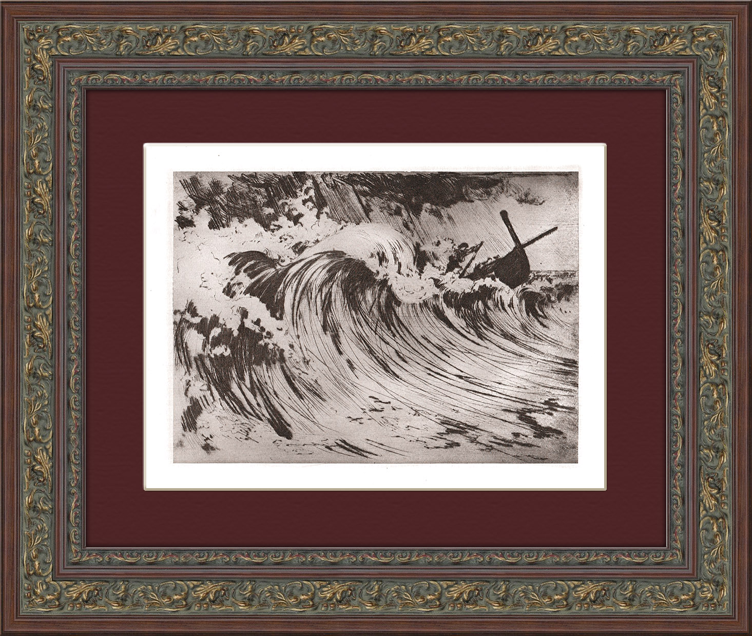 Старинная автотипия с офорта В.Д. Фалилеева «Дожди.Волна», 1923 г. Старинная автотипия с офорта В.Д. Фалилеева «Дожди.Волна», 1923 г.