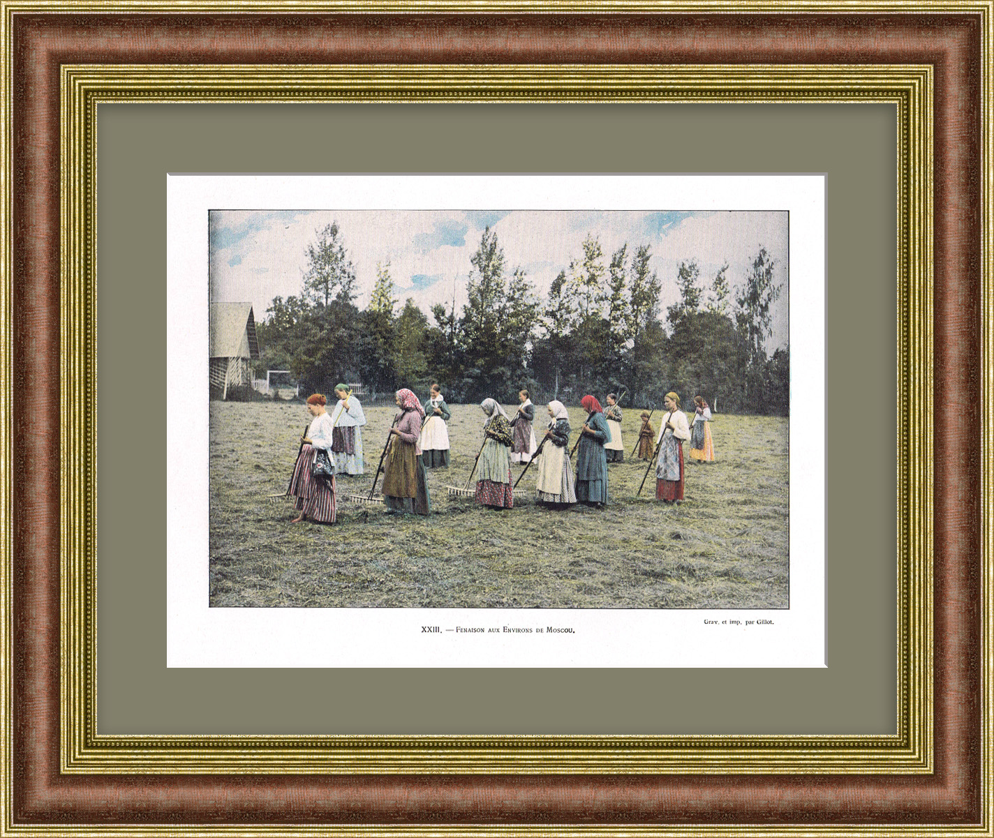 Сенокос в пригороде Москвы. Старинная фототипия Сенокос в пригороде Москвы. Старинная фототипия