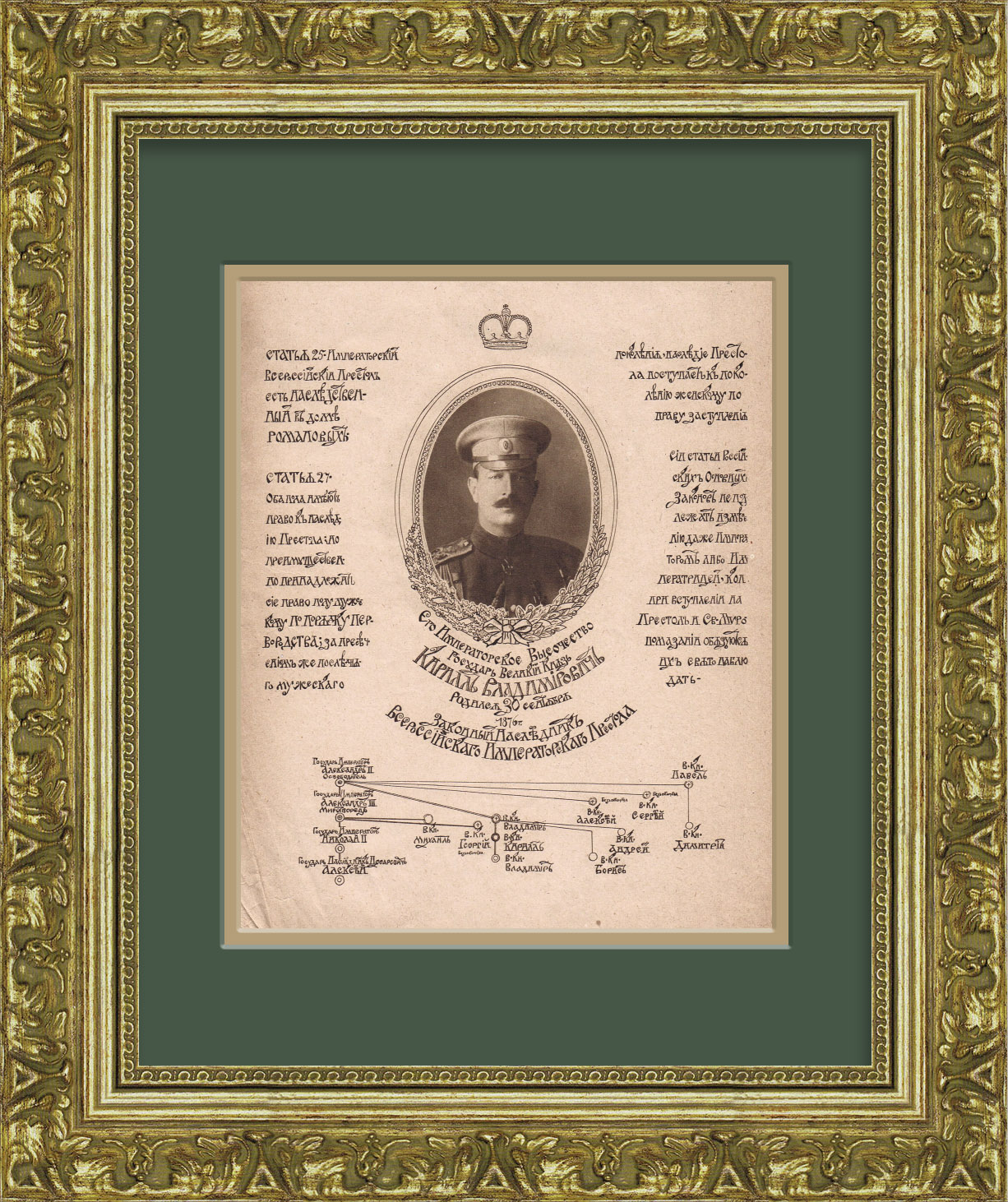 Великий князь Кирилл Владимирович Романов. Старинная литография Великий князь Кирилл Владимирович Романов. Старинная литография