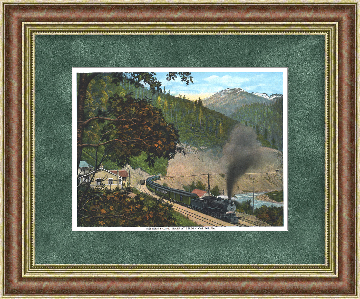 Западная Тихоокеанская железная дорога, Калифорния. Антикварная, тиражная графика Западная Тихоокеанская железная дорога, Калифорния. Антикварная, тиражная графика