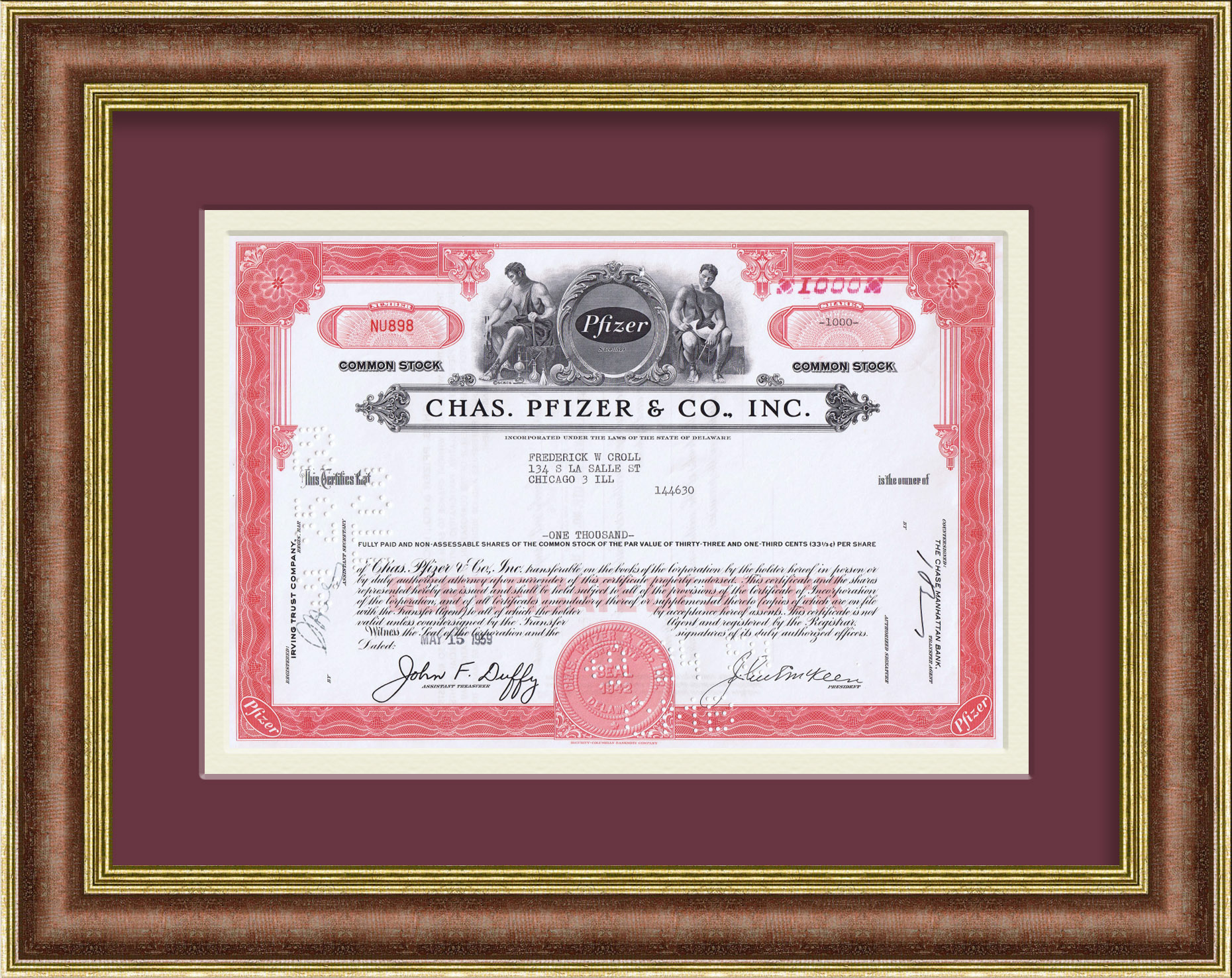 Pfizer, сертификат производителя вакцин на 1000 акций Pfizer, сертификат производителя вакцин на 1000 акций