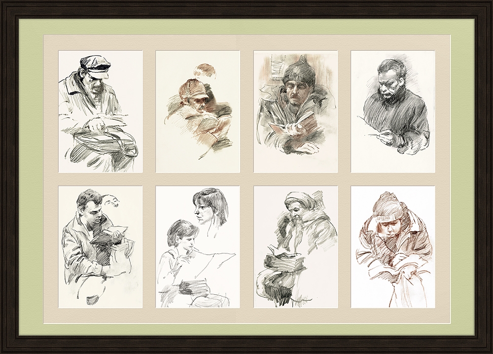 Московское метро: читающие пассажиры, зарисовки, 1980-е гг. Московское метро: читающие пассажиры, зарисовки, 1980-е гг.