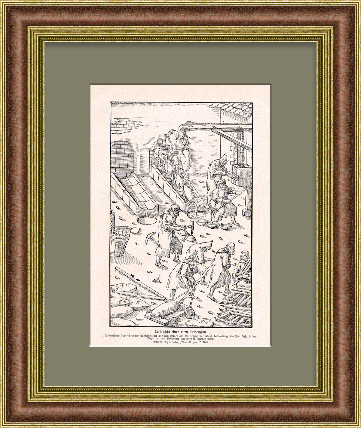 Металлургия эпохи Возрождения. Антикварная литография Металлургия эпохи Возрождения. Антикварная литография