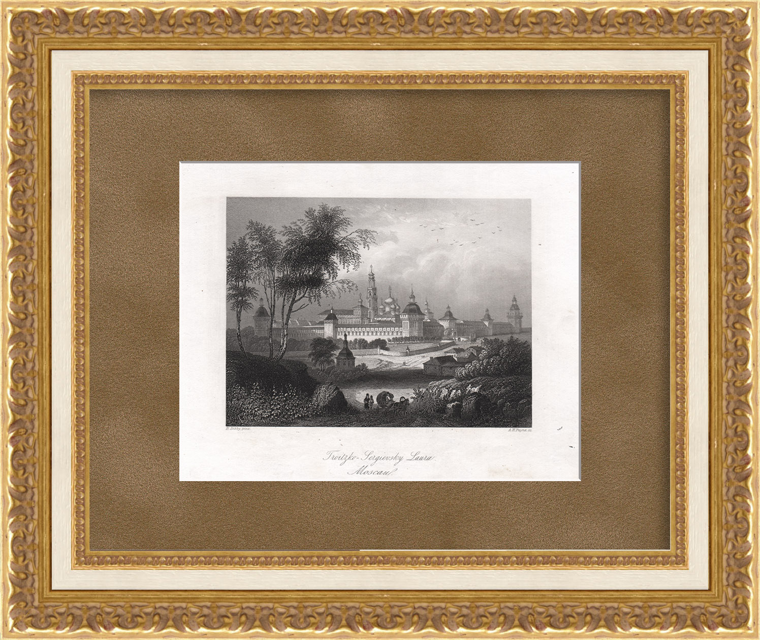 Свято-Троицкая Сергиева лавра, Сергиев Посад. Старинная гравюра