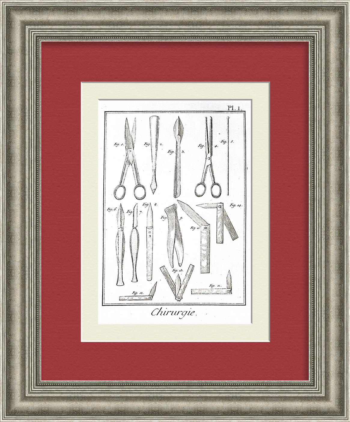 Хирургические инструменты. Старинная гравюра 18 века Хирургические инструменты. Старинная гравюра 18 века