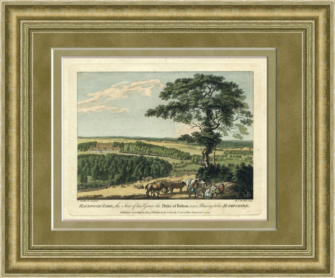 Парк в поместье Хэквуд, усадьба герцога Болтонского. Старинная английская гравюра, 18 в. Парк в поместье Хэквуд, усадьба герцога Болтонского. Старинная английская гравюра, 18 в.