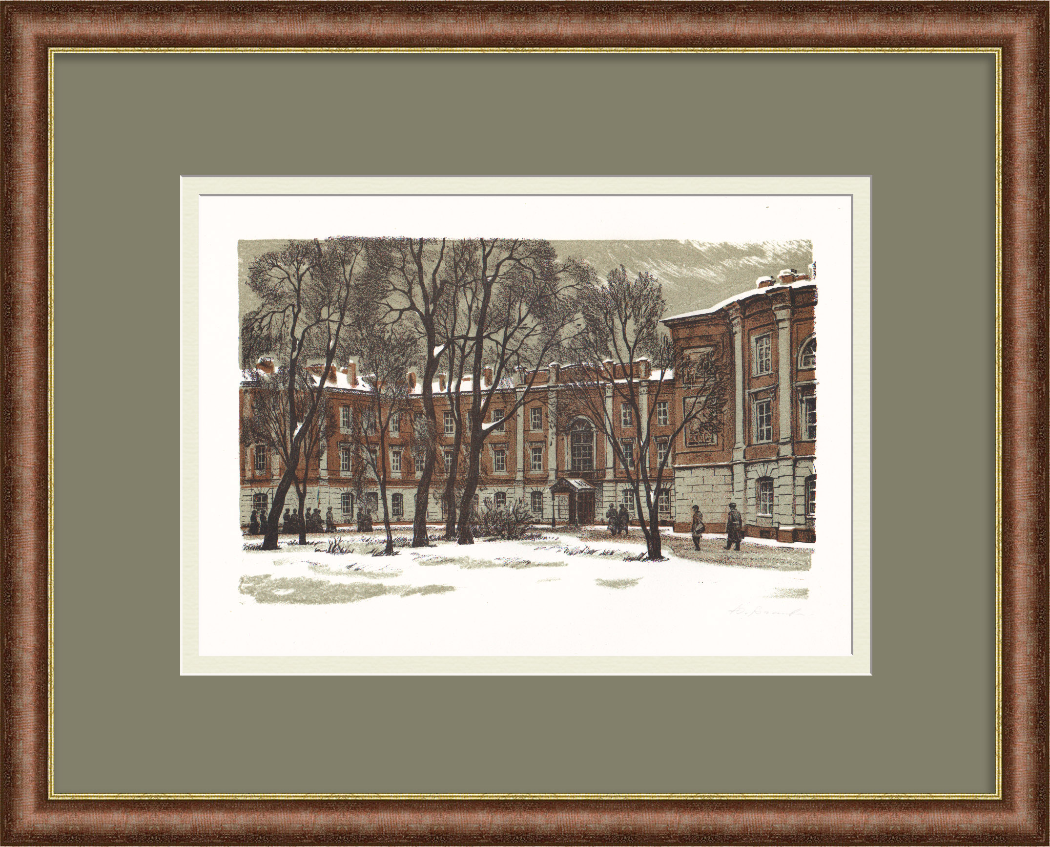 Военно-медицинская академия, Санкт-Петербург. Авторская, винтажная гравюра Военно-медицинская академия, Санкт-Петербург. Авторская, винтажная гравюра