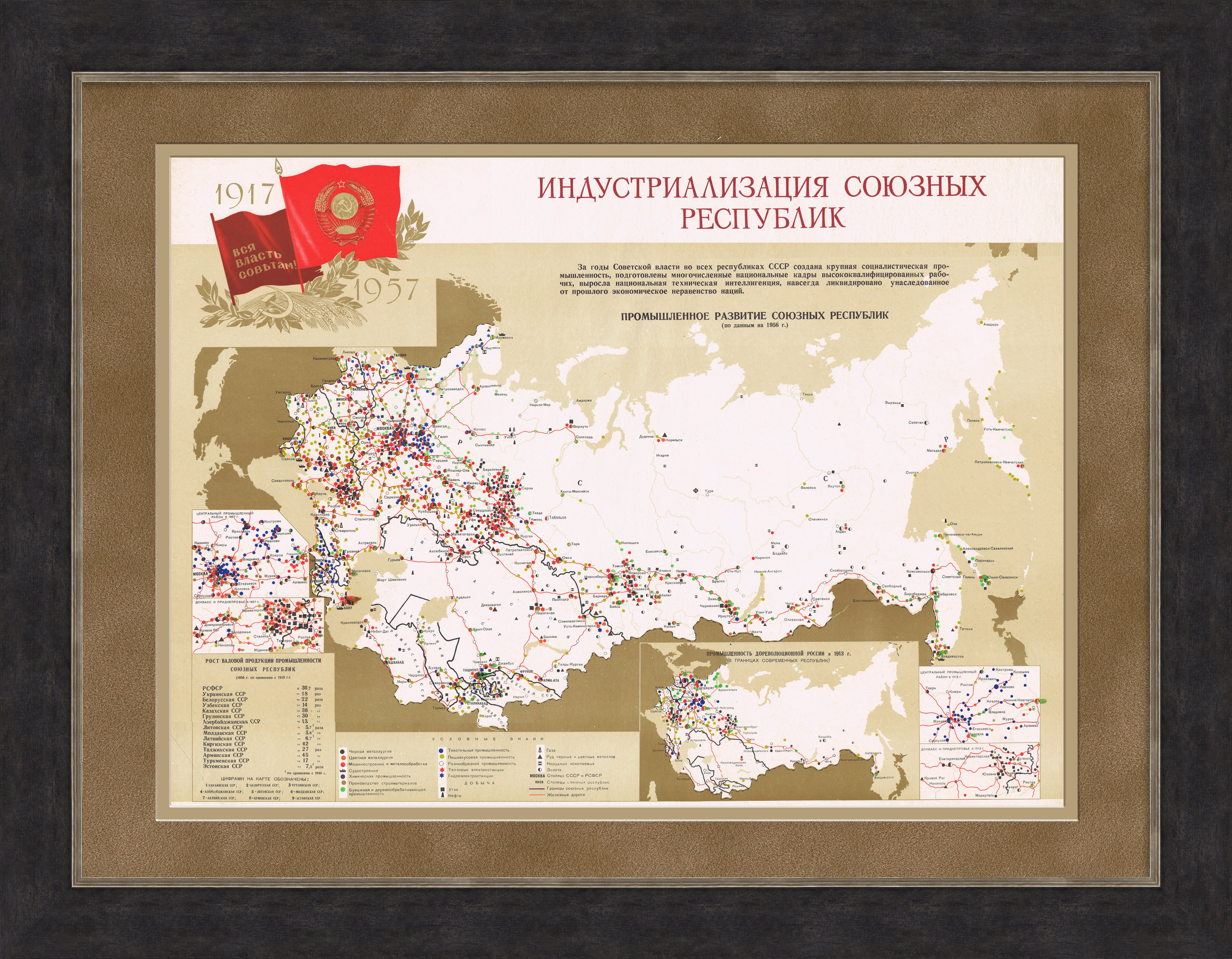 Индустриализация СССР. Редкий плакат 1957 года Индустриализация СССР. Редкий плакат 1957 года