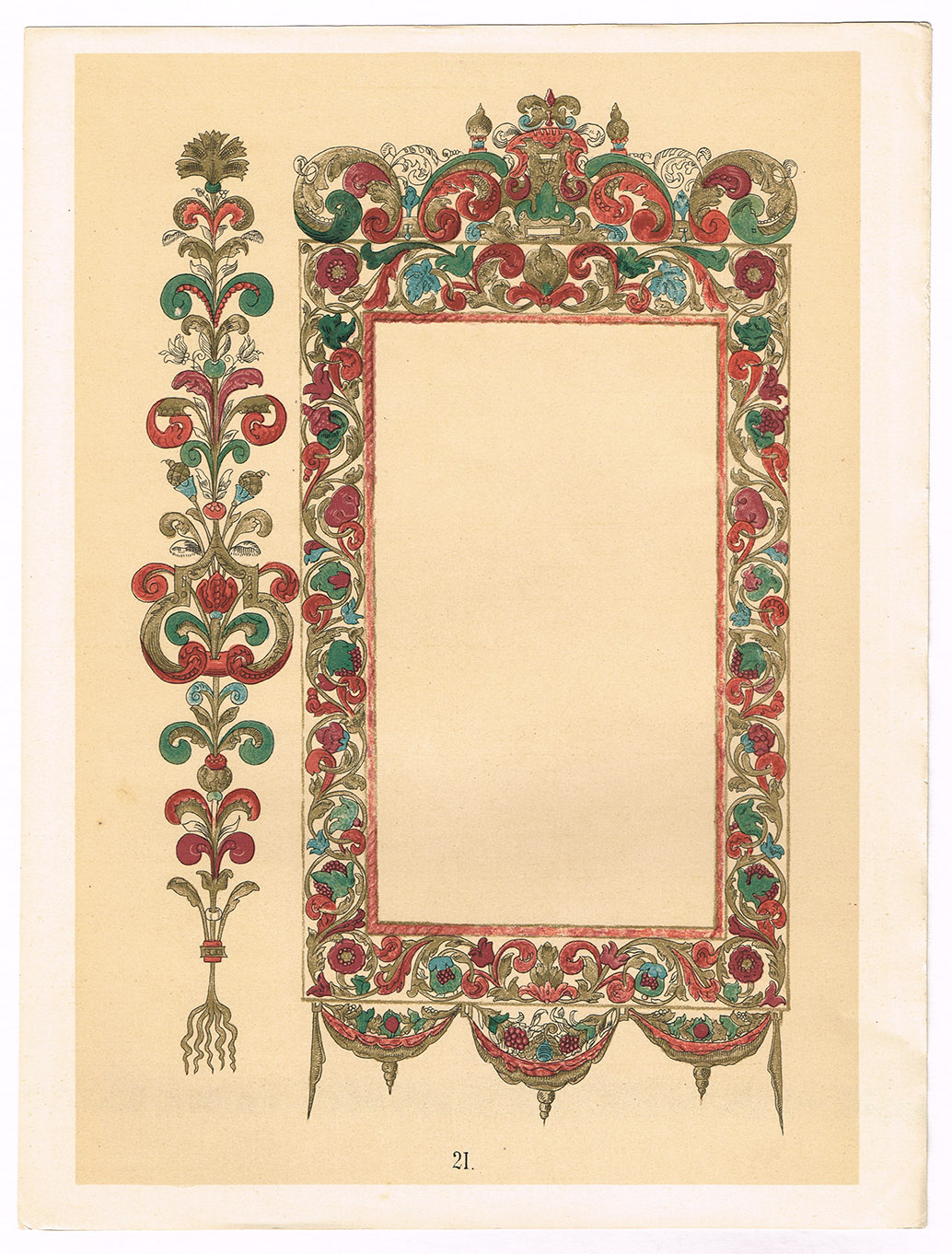 Барочная рамка. Старинная хромолитография Барочная рамка. Старинная хромолитография