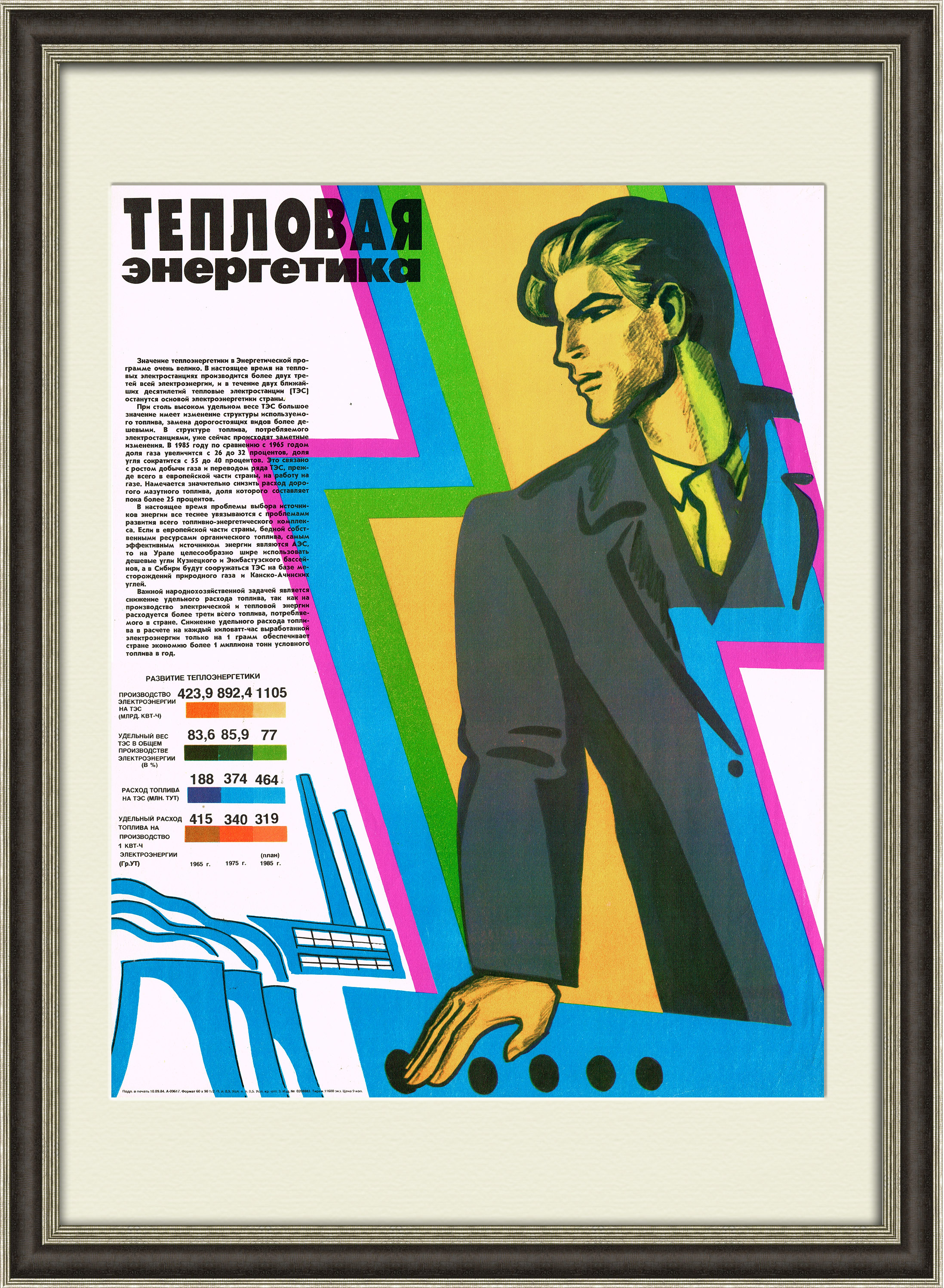Тепловая энергетика, редкий плакат СССР Тепловая энергетика, редкий плакат СССР