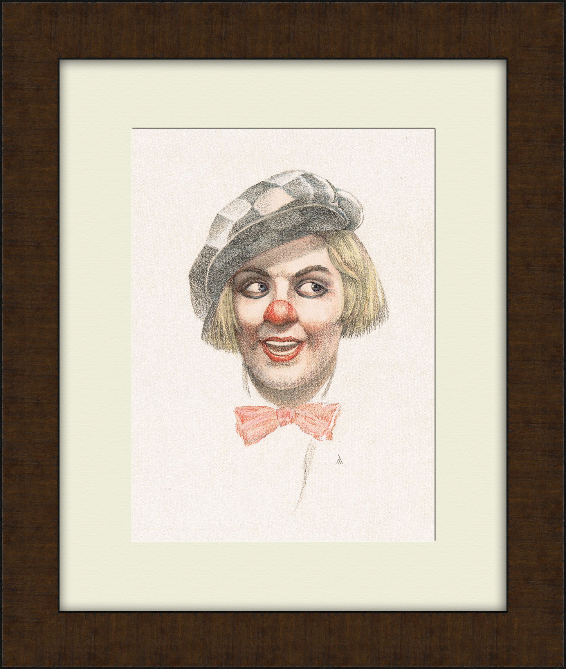 Солнечный клоун Олег Попов. Авторская графика в раме Солнечный клоун Олег Попов. Авторская графика в раме