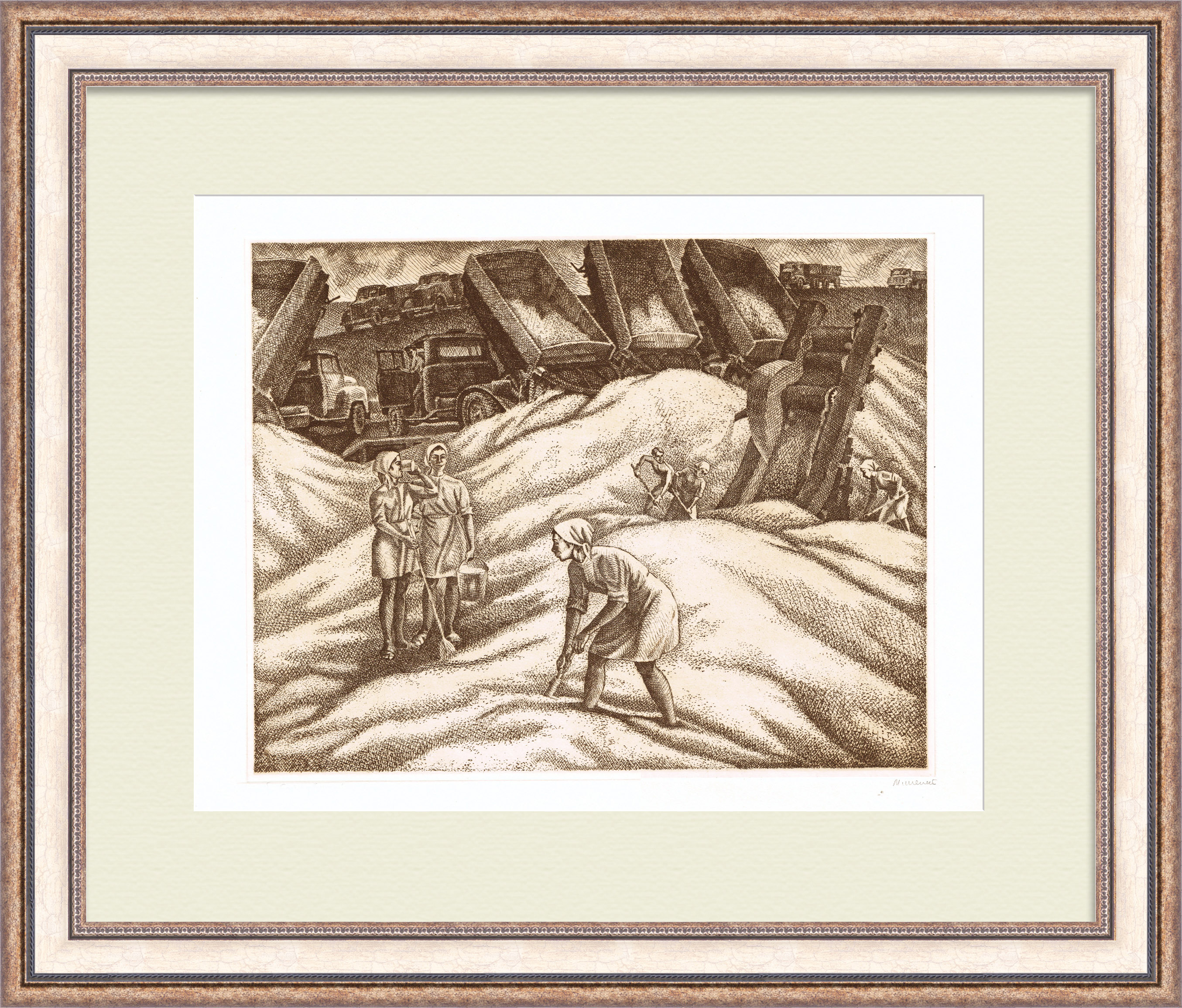 Хлеб - золотой резерв Родины, авторский офорт Хлеб - золотой резерв Родины, авторский офорт