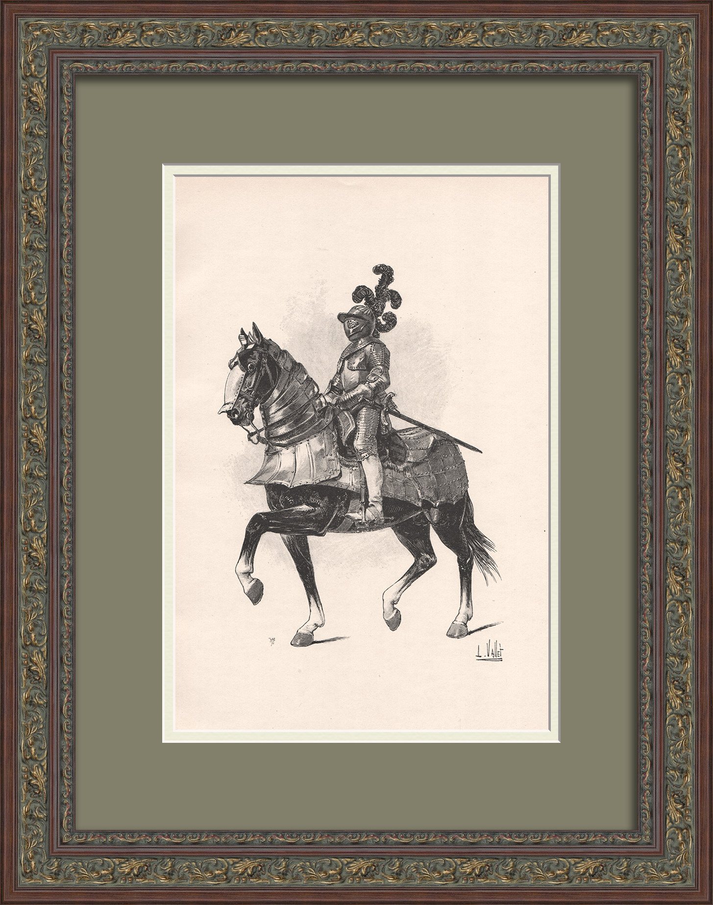 Филипп IV, облаченный во фламандский доспех. Старинная гравюра 19 века Филипп IV, облаченный во фламандский доспех. Старинная гравюра 19 века