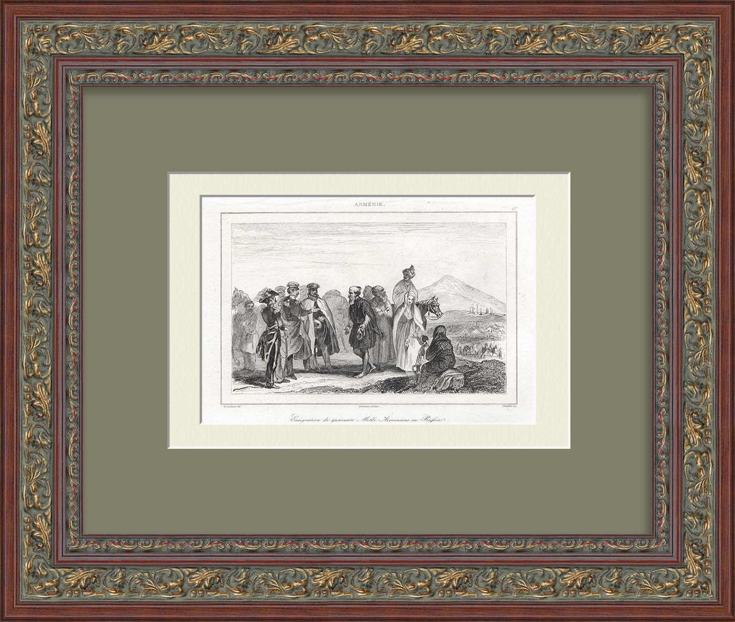 Переселение 40.000 армян в Россию из Персии. Русско-персидская война, старинная гравюра Переселение 40.000 армян в Россию из Персии. Русско-персидская война, старинная гравюра