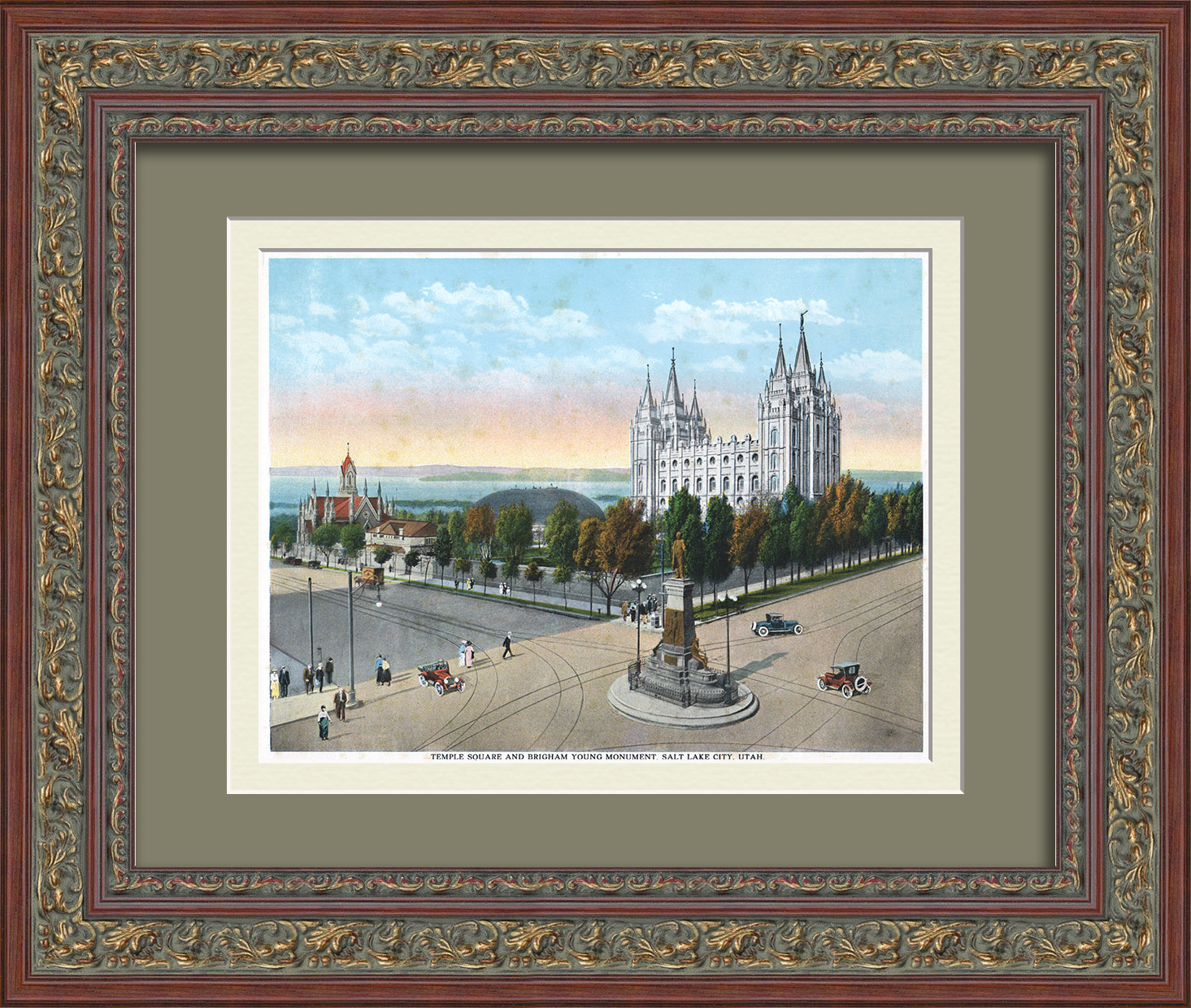 Центр Солт-Лейк-Сити, штат Юта. Антикварная, тиражная графика Центр Солт-Лейк-Сити, штат Юта. Антикварная, тиражная графика