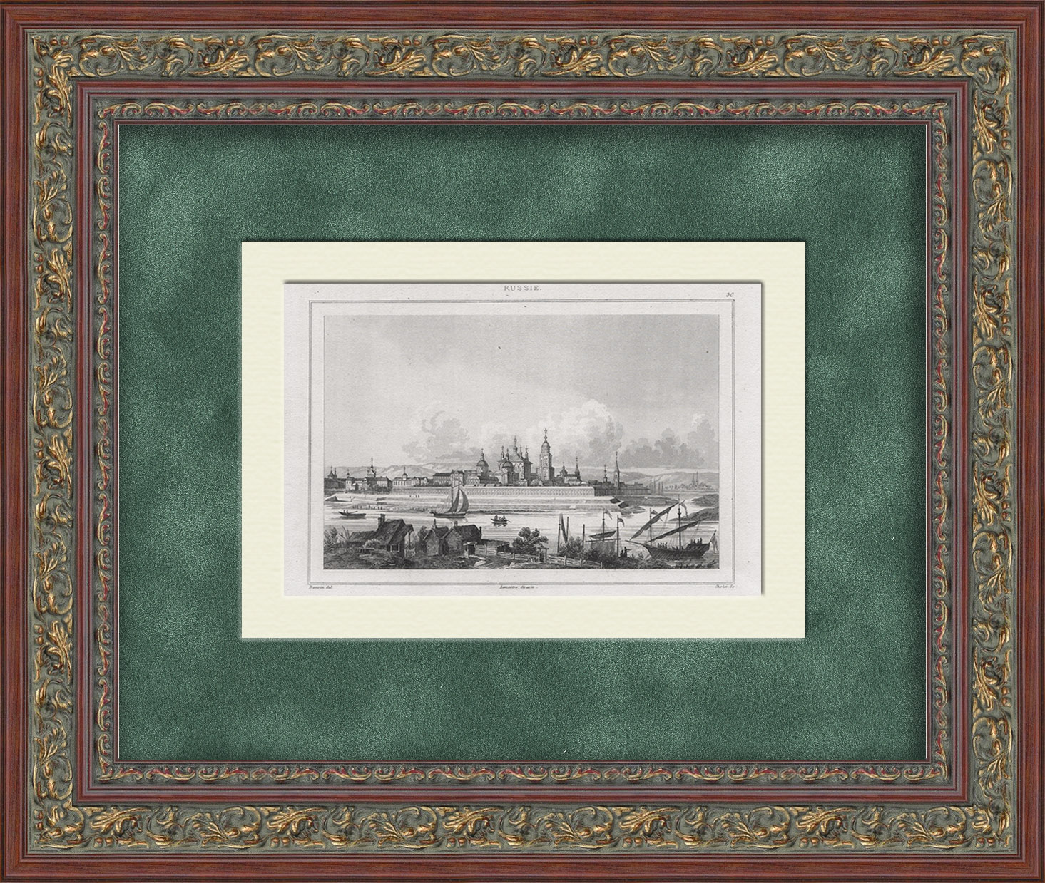 Тверь - город на Волге. Старинная гравюра 19 века Тверь - город на Волге. Старинная гравюра 19 века