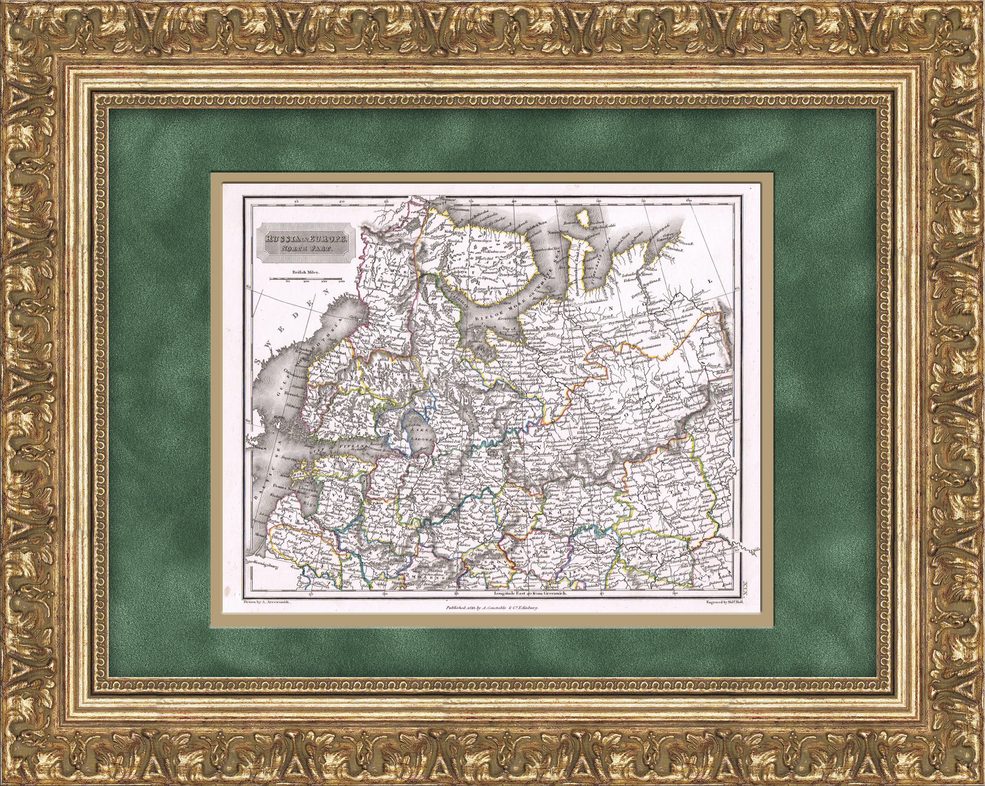 Северная часть Европейской России на карте 1823 года Северная часть Европейской России на карте 1823 года