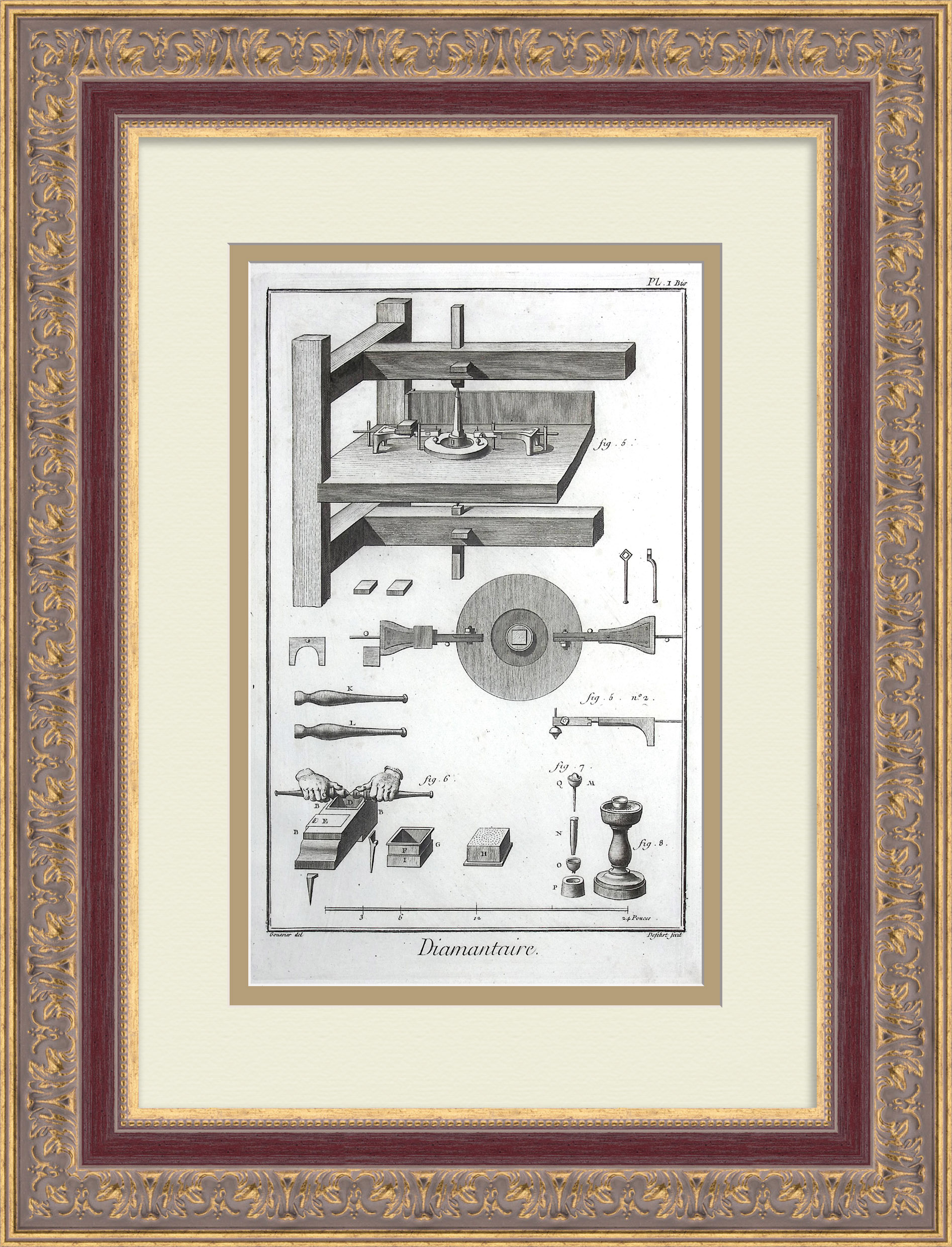 Ювелирное дело. Уникальная, старинная гравюра 18 века Ювелирное дело. Уникальная, старинная гравюра 18 века