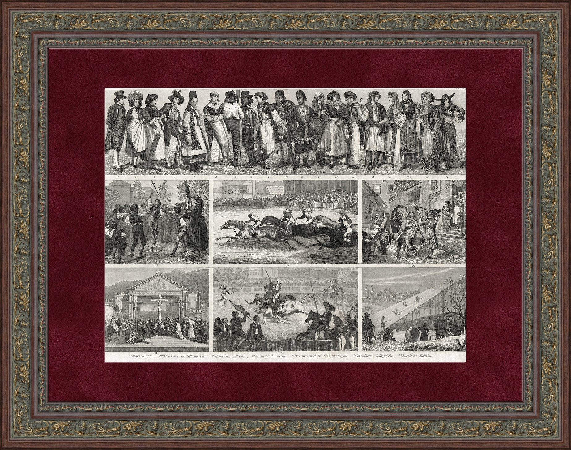 Праздники, забавы и развлечения Европы. Старинная гравюра Праздники, забавы и развлечения Европы. Старинная гравюра