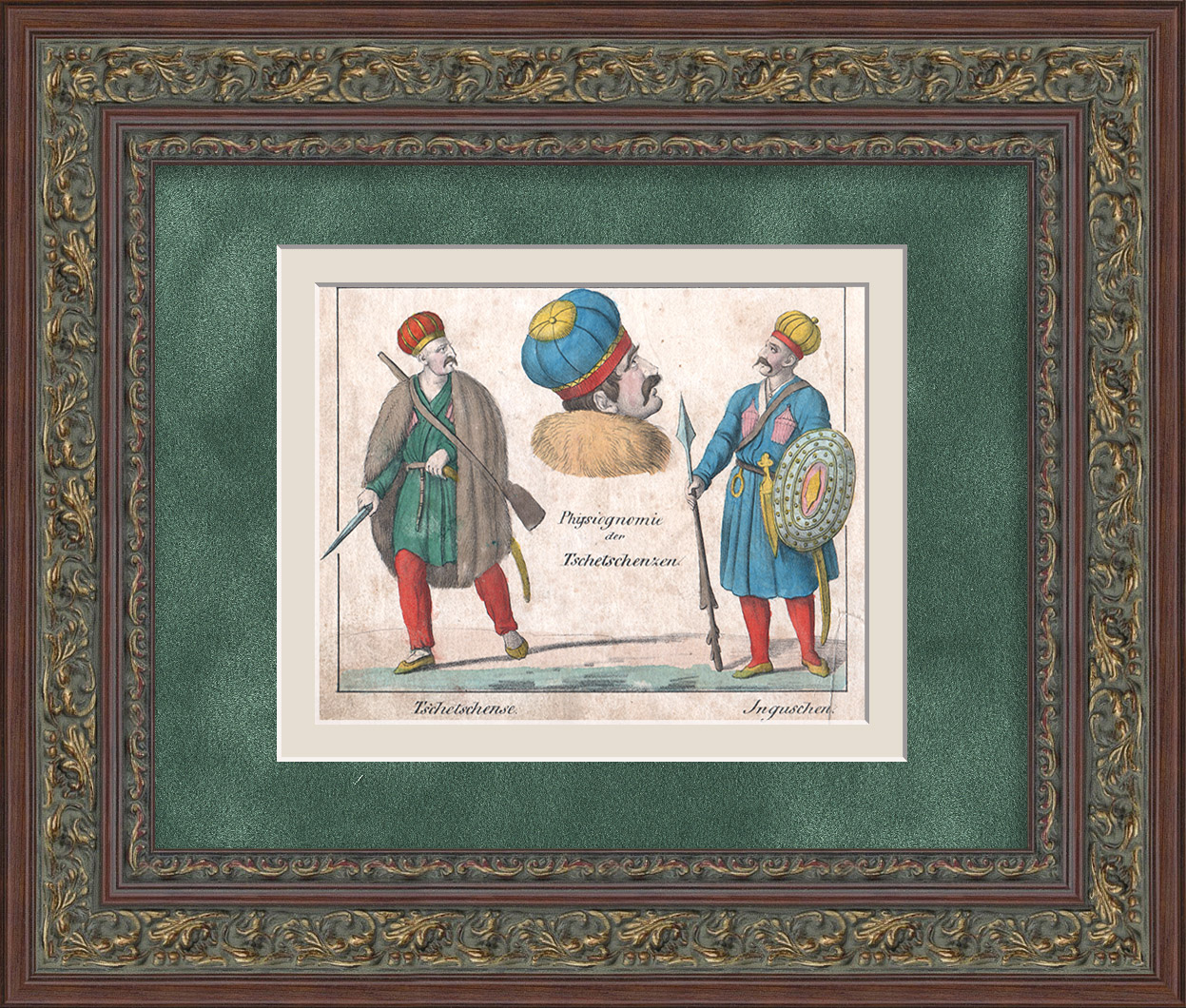 Чеченцы и Ингуши. Особенности национального костюма, редкая гравюра 19 века Чеченцы и Ингуши. Особенности национального костюма, редкая гравюра 19 века