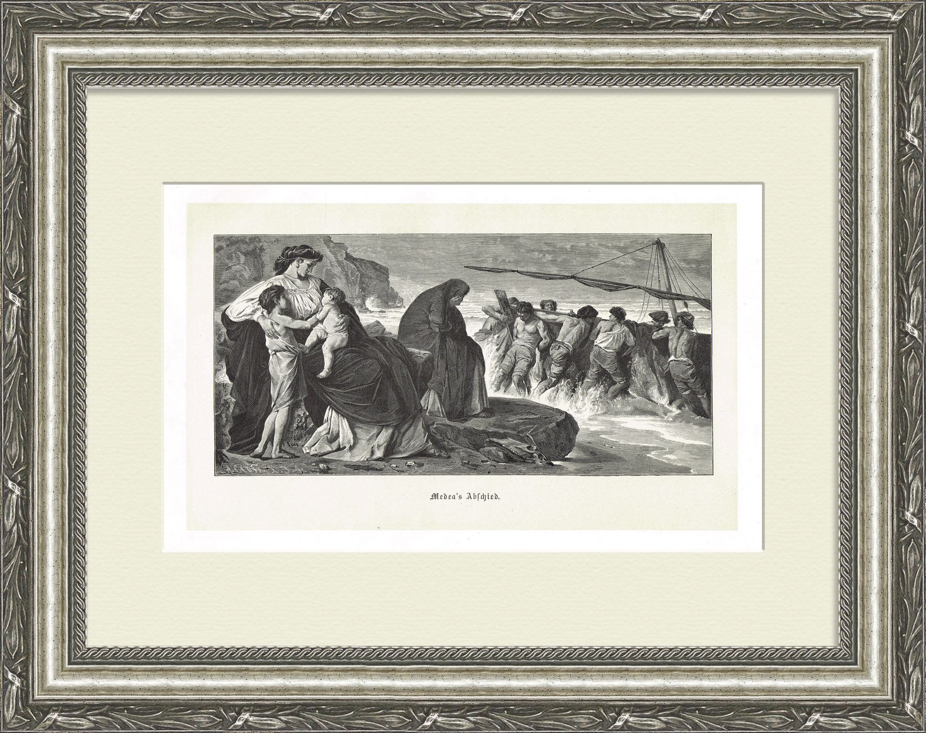 Медея и аргонавты, Древняя Греция. Старинная ксилография Медея и аргонавты, Древняя Греция. Старинная ксилография