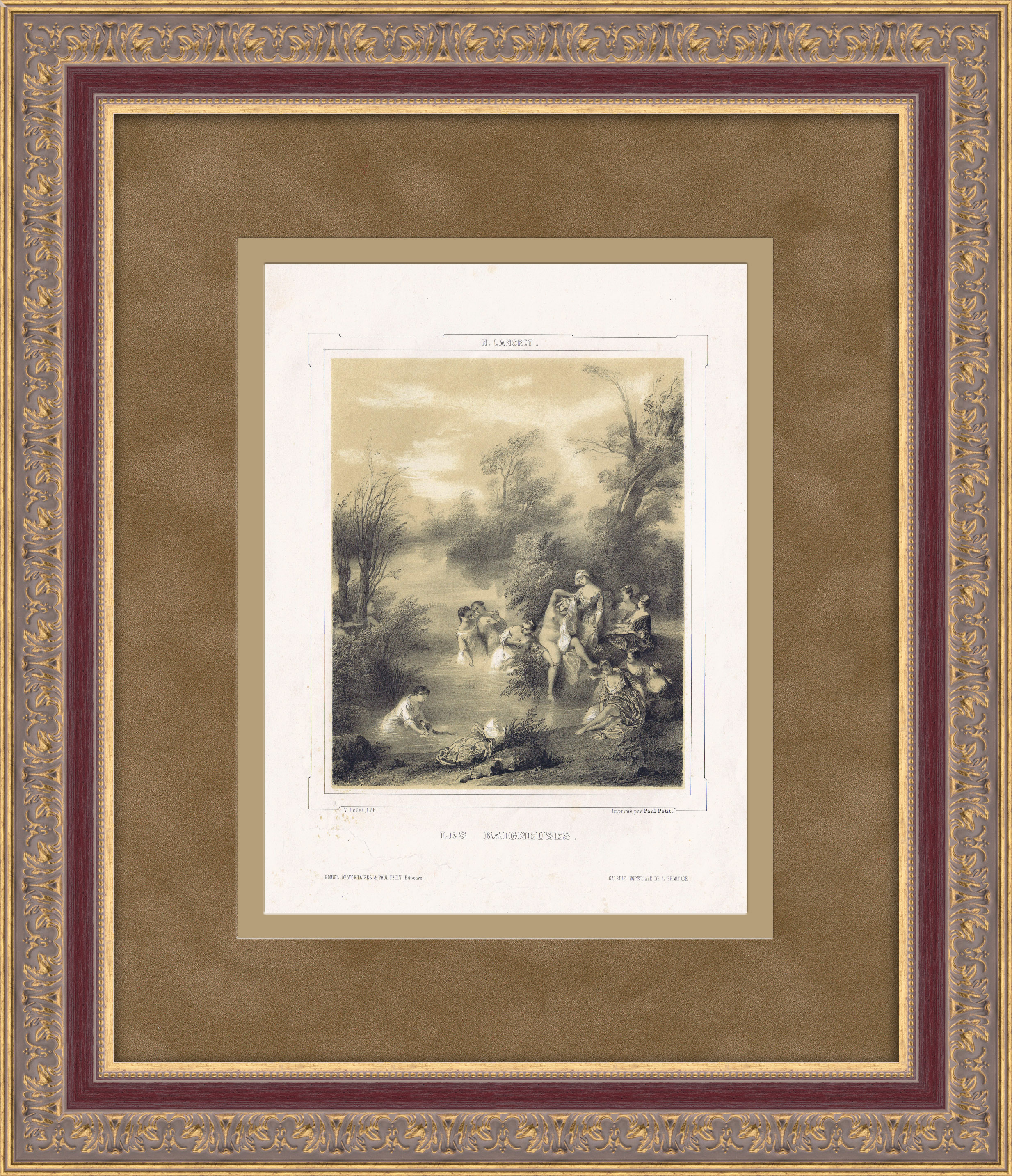 Купальщицы. Литография с картины художника Н. Ланкре Купальщицы. Литография с картины художника Н. Ланкре