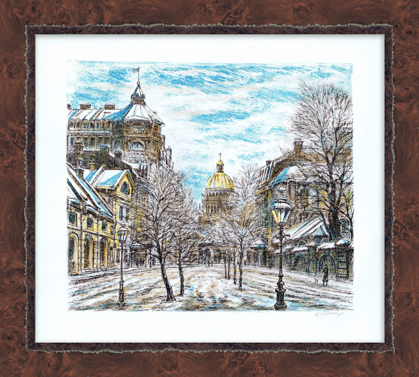 Санкт-Петербург, зима. авторская гравюра Санкт-Петербург, зима. авторская гравюра