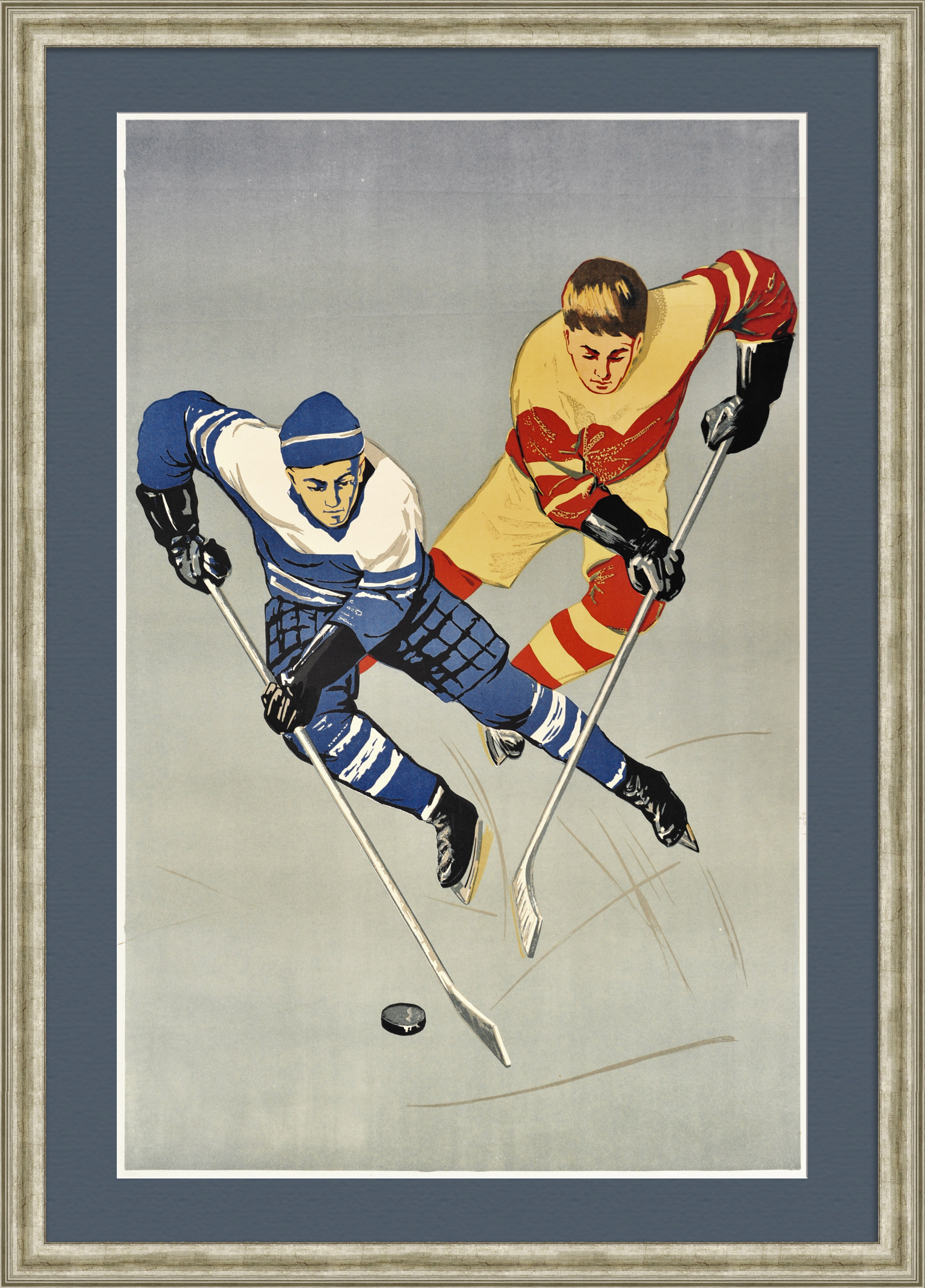 Хоккей в СССР. Большой, старинный плакат Хоккей в СССР. Большой, старинный плакат