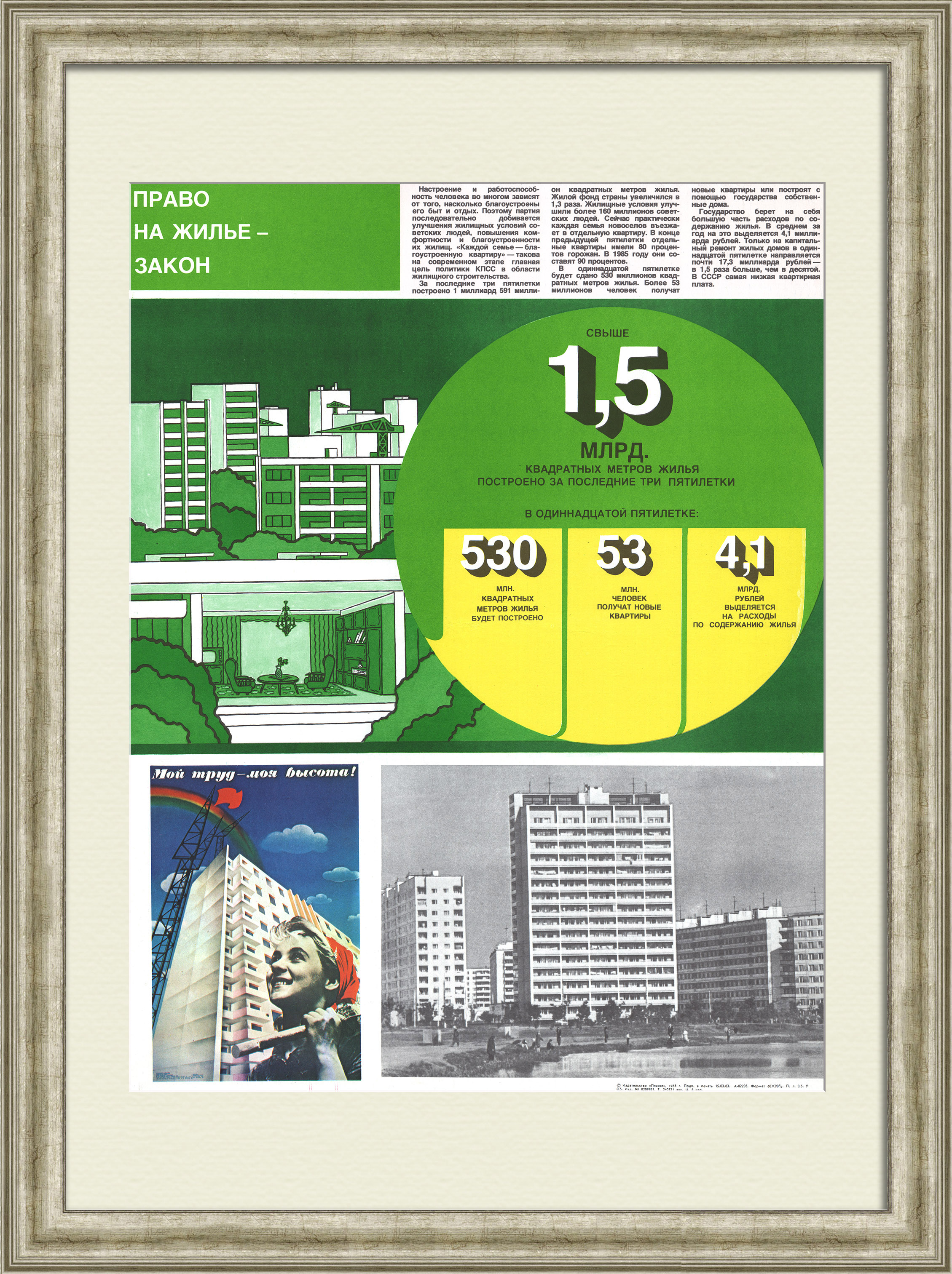 Право на жилье – закон! Советский, агитационный плакат Право на жилье – закон! Советский, агитационный плакат
