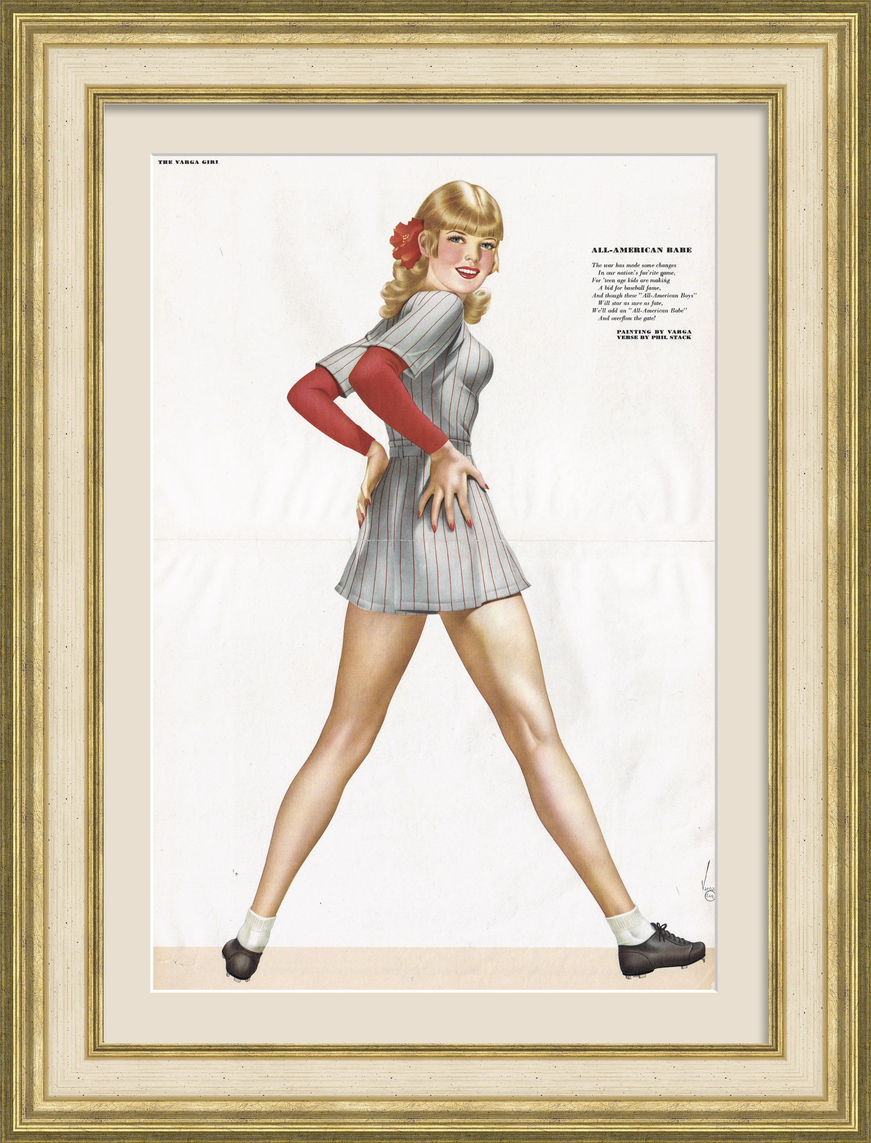 Pin-up girl - спортсменка, оригинальный редкий постер 1944 года Pin-up girl - спортсменка, оригинальный редкий постер 1944 года