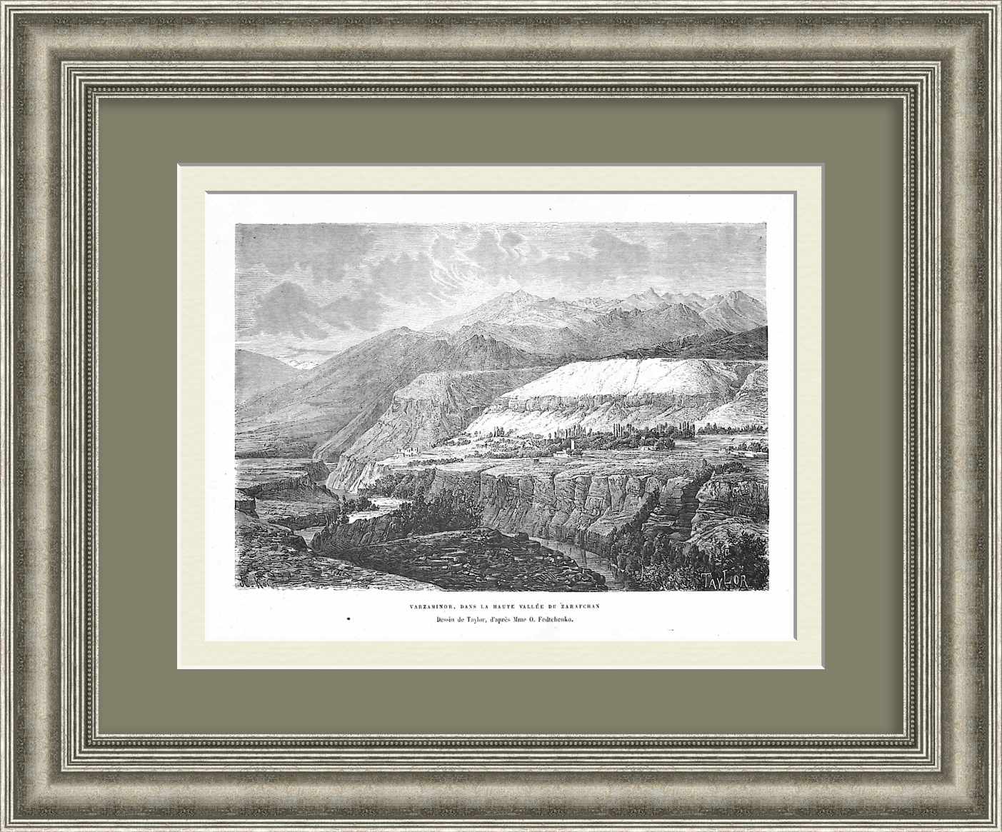 Зеравшанская долина, Таджикистан. Старинная гравюра Зеравшанская долина, Таджикистан. Старинная гравюра