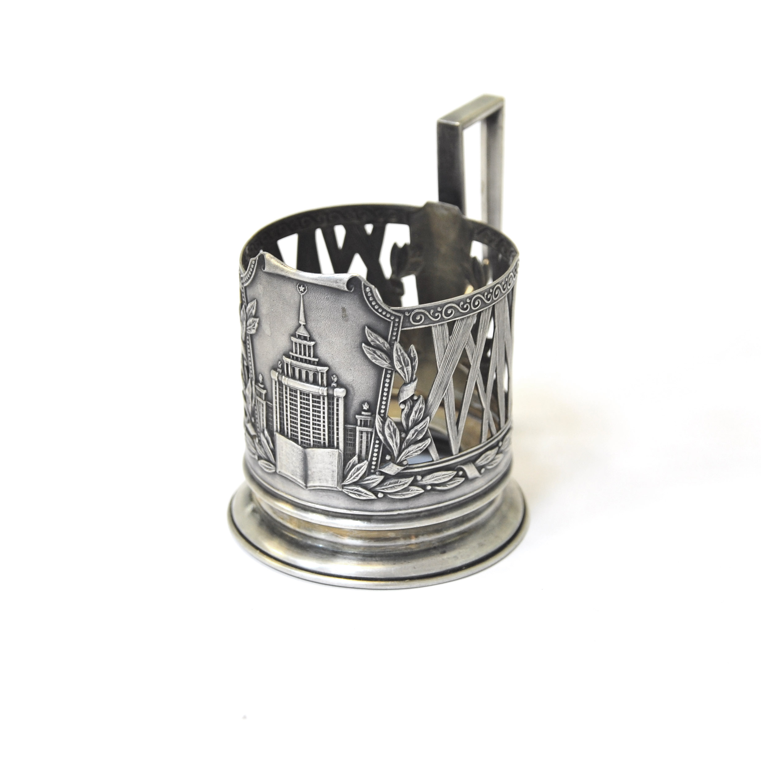 МГУ, серебряный подстаканник МГУ, серебряный подстаканник