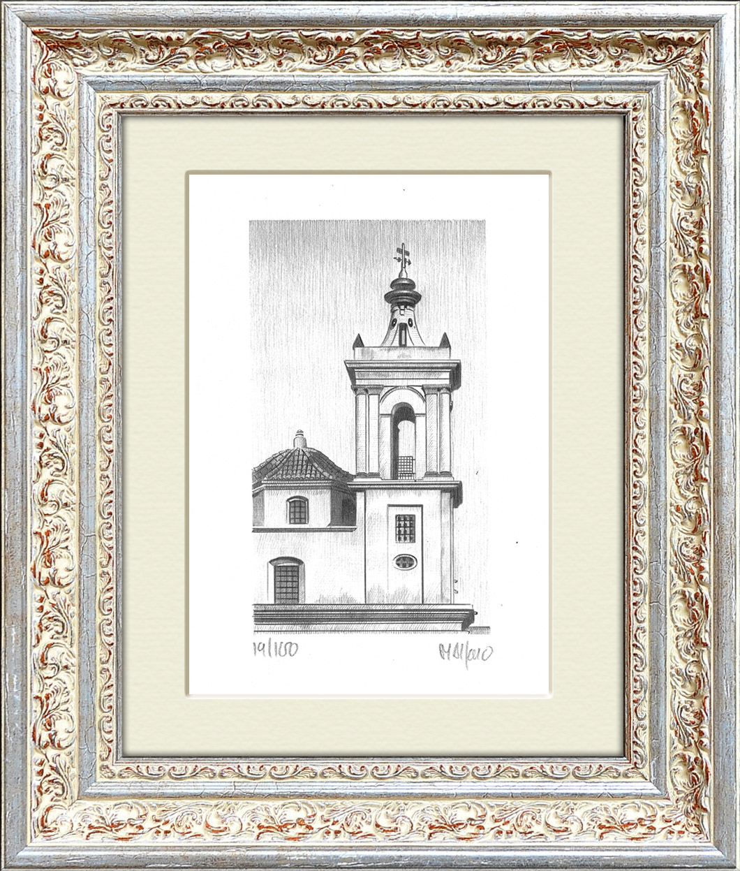 Часовня и колокольня, авторская сериграфия конец XX в. Часовня и колокольня, авторская сериграфия конец XX в.