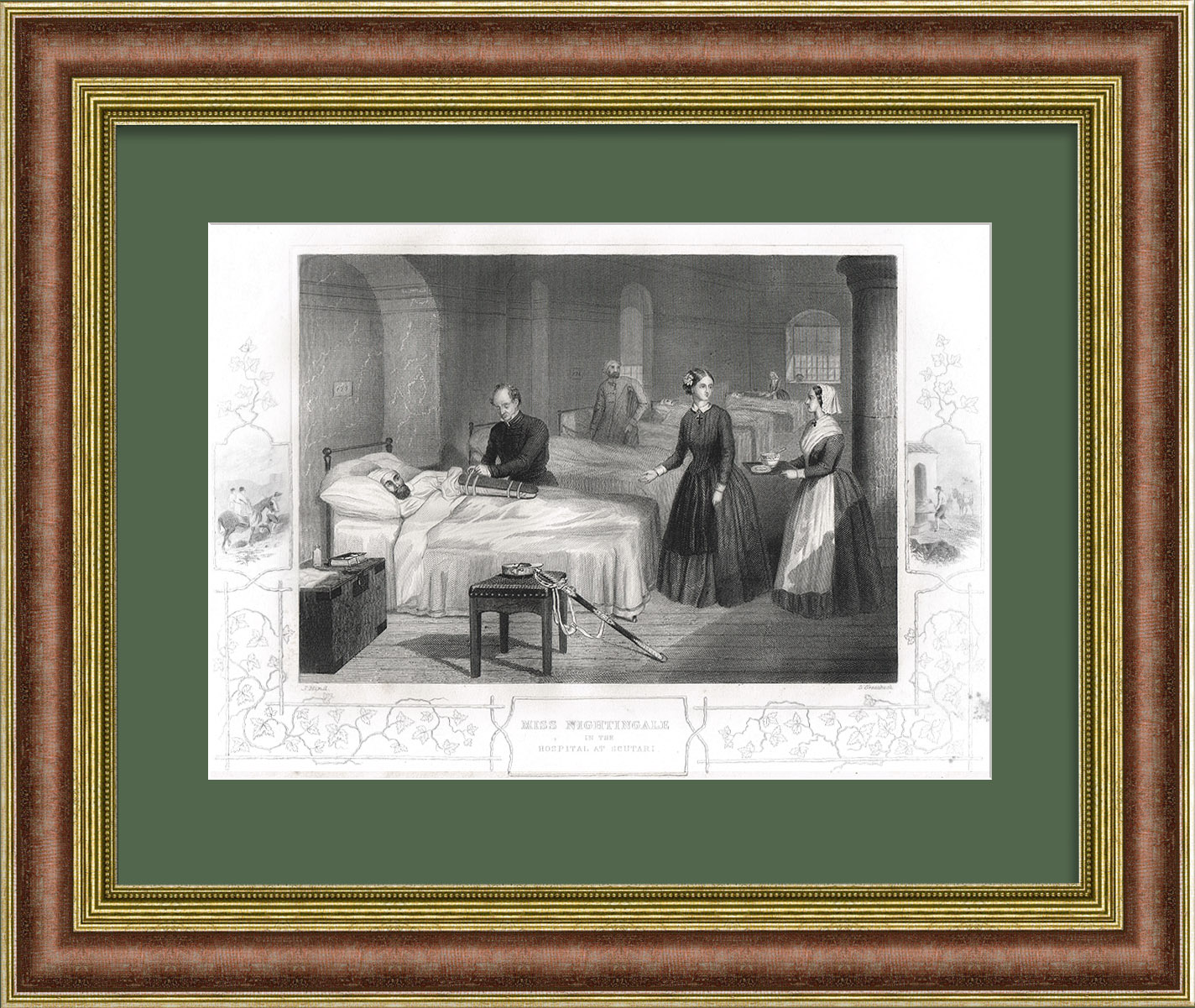 Военный госпиталь из серии "Крымская война", старинная гравюра Военный госпиталь из серии "Крымская война", старинная гравюра