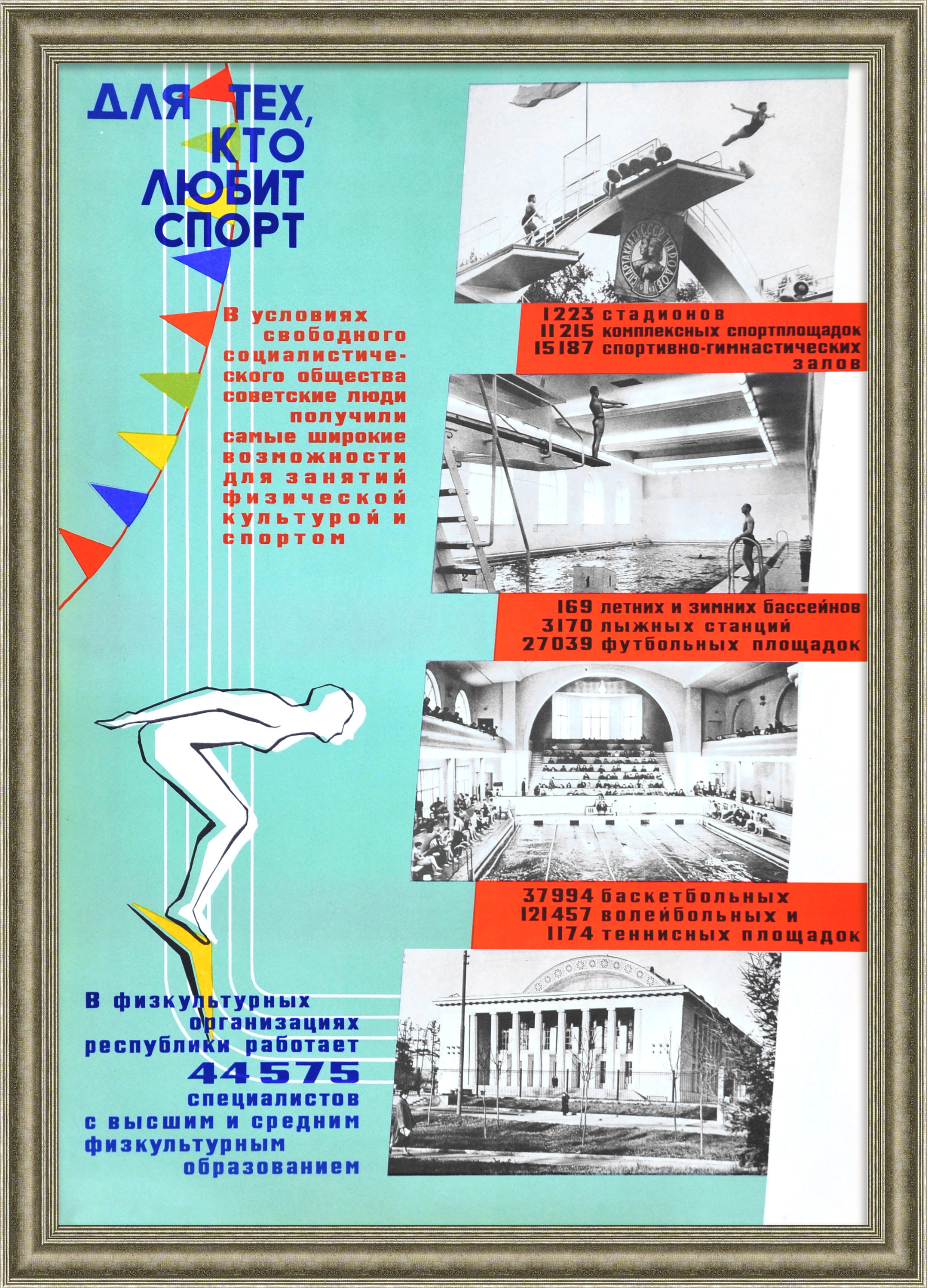 Для тех, кто любит спорт! Прыжки в воду, советский плакат Для тех, кто любит спорт! Прыжки в воду, советский плакат