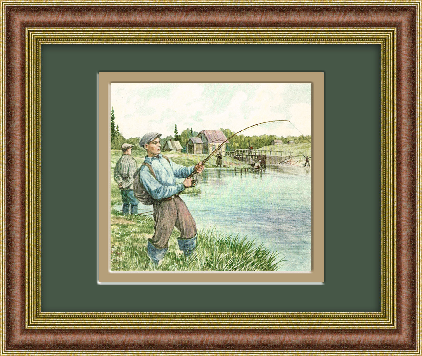 Летняя рыбалка. Тиражная иллюстрация Летняя рыбалка. Тиражная иллюстрация