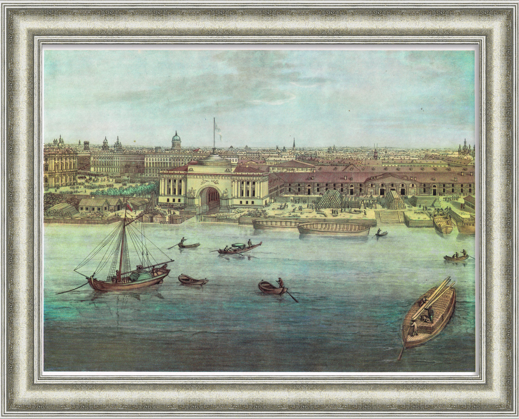 Лодки на фоне Адмиралтейства. Факсимильная репродукция Тозелли, лист 2 Лодки на фоне Адмиралтейства. Факсимильная репродукция Тозелли, лист 2