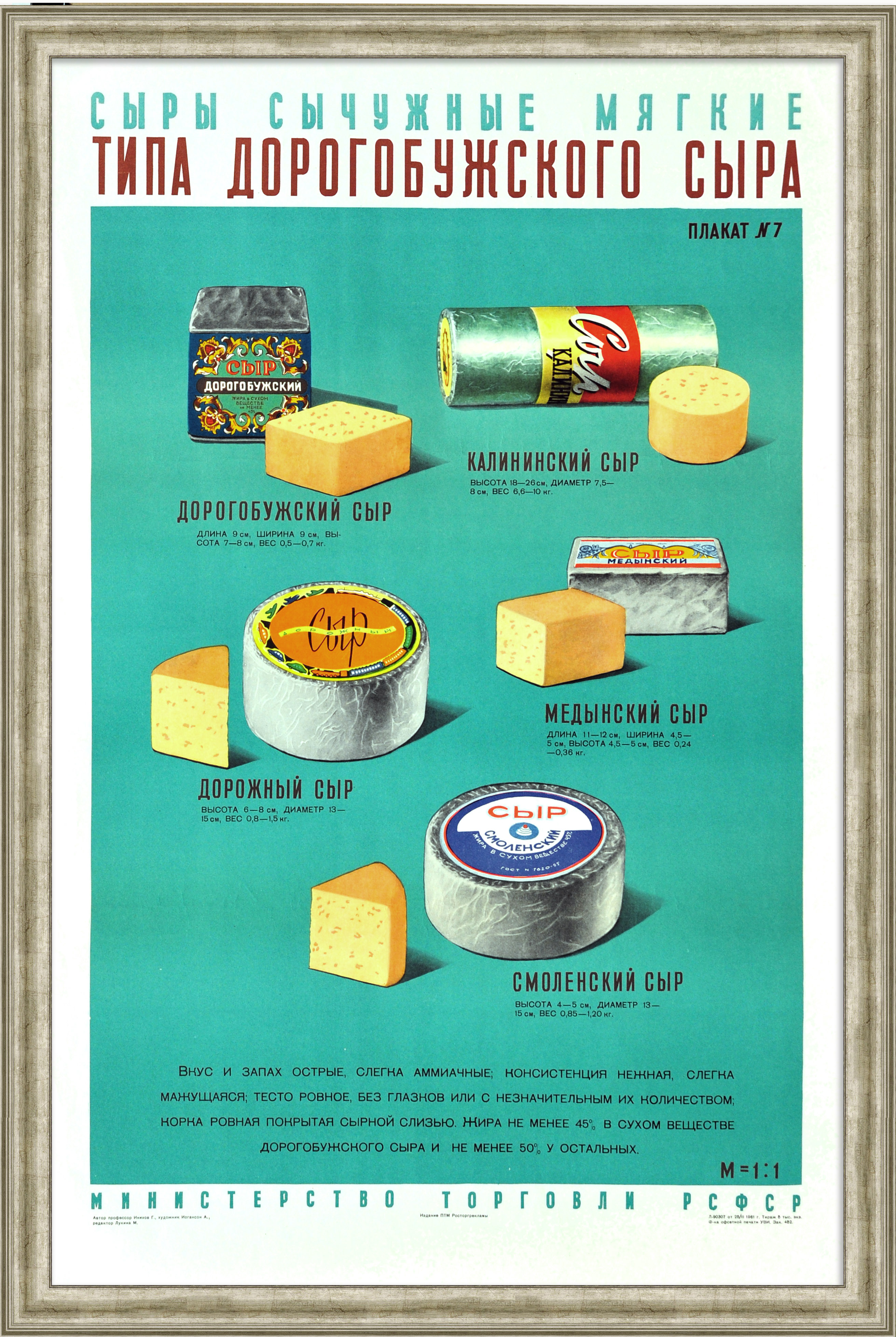 Сыры сычужные мягкие. Редкий, рекламный плакат эпохи "оттепели" Сыры сычужные мягкие. Редкий, рекламный плакат эпохи "оттепели"