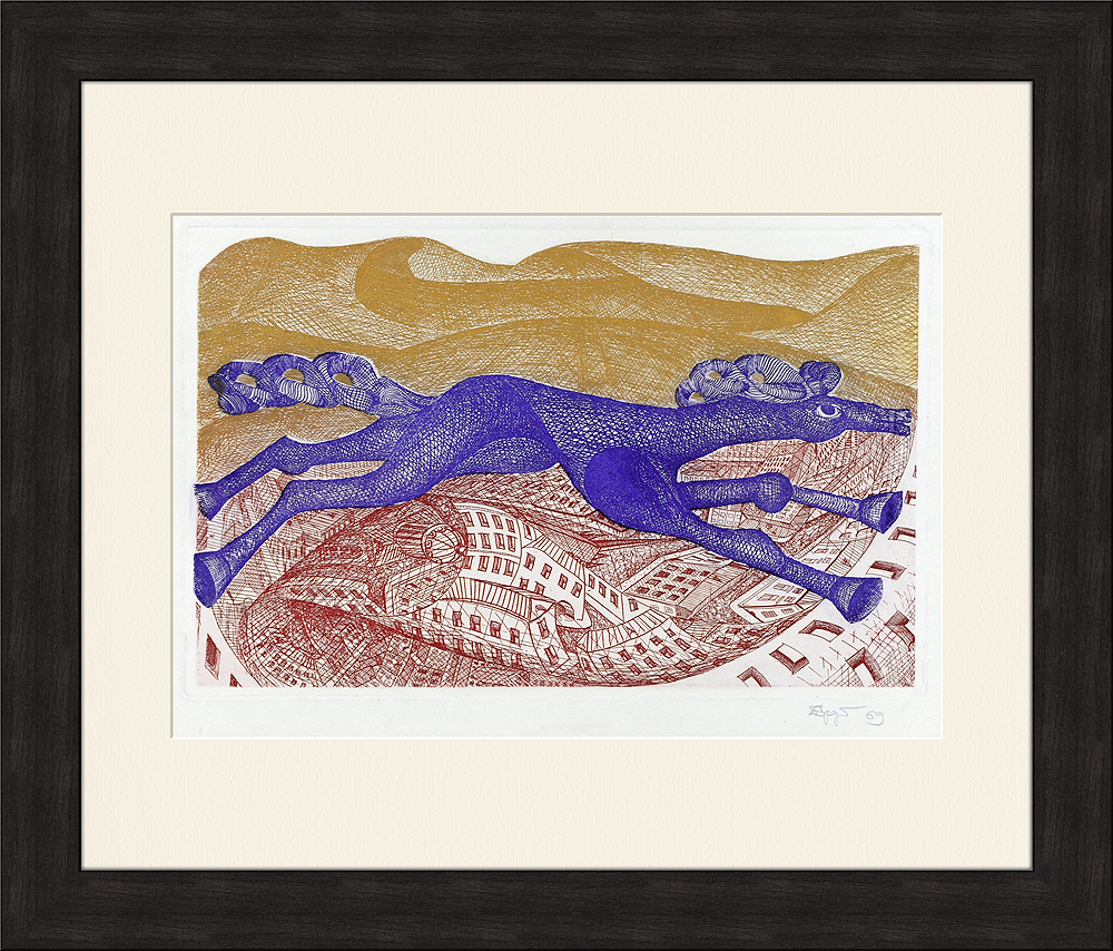 Синий конь. Авторский офорт Синий конь. Авторский офорт