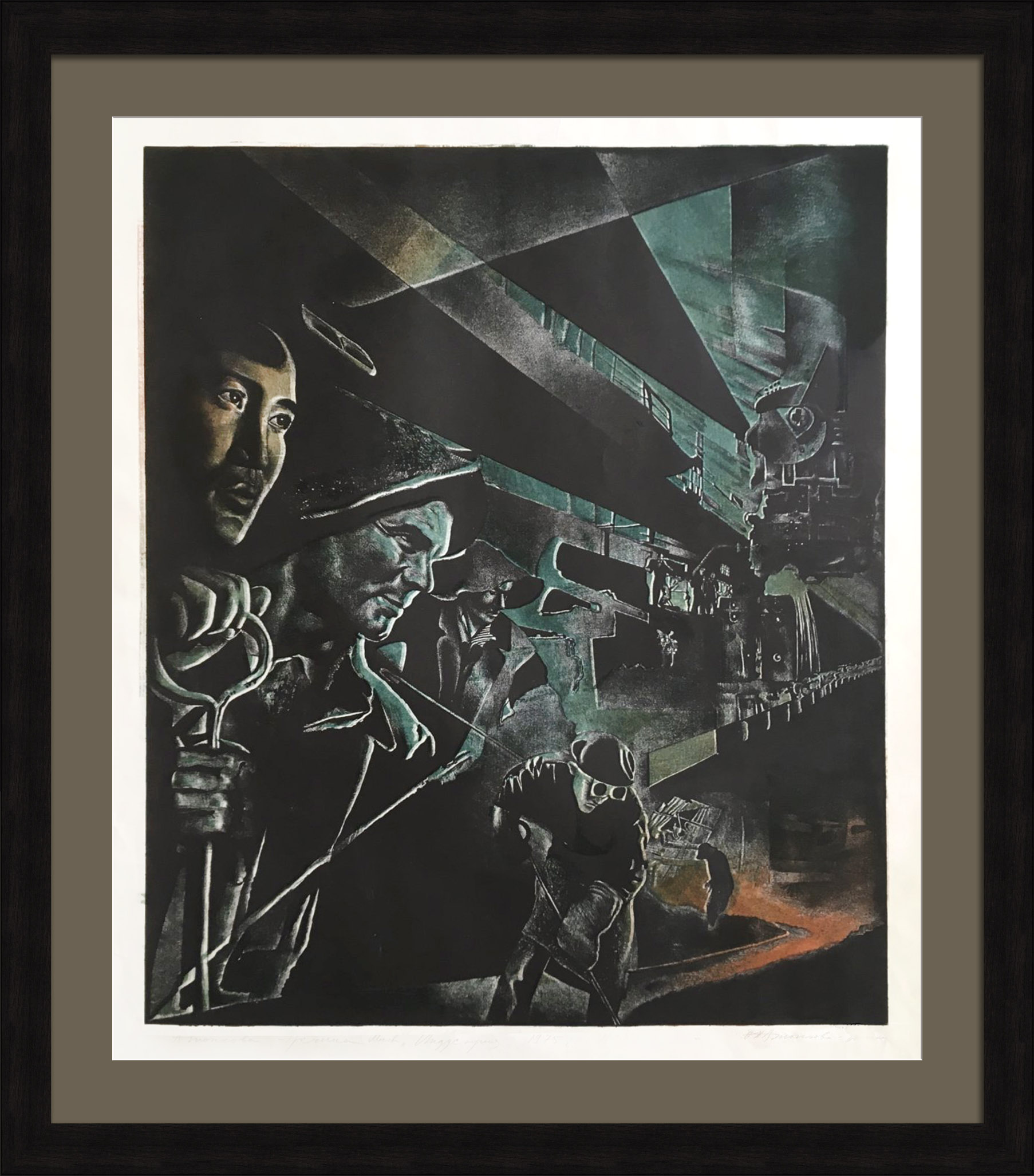 Тяжелая промышленность СССР: труд металлургов. Уникальная авторская, советская гравюра Тяжелая промышленность СССР: труд металлургов. Уникальная авторская, советская гравюра