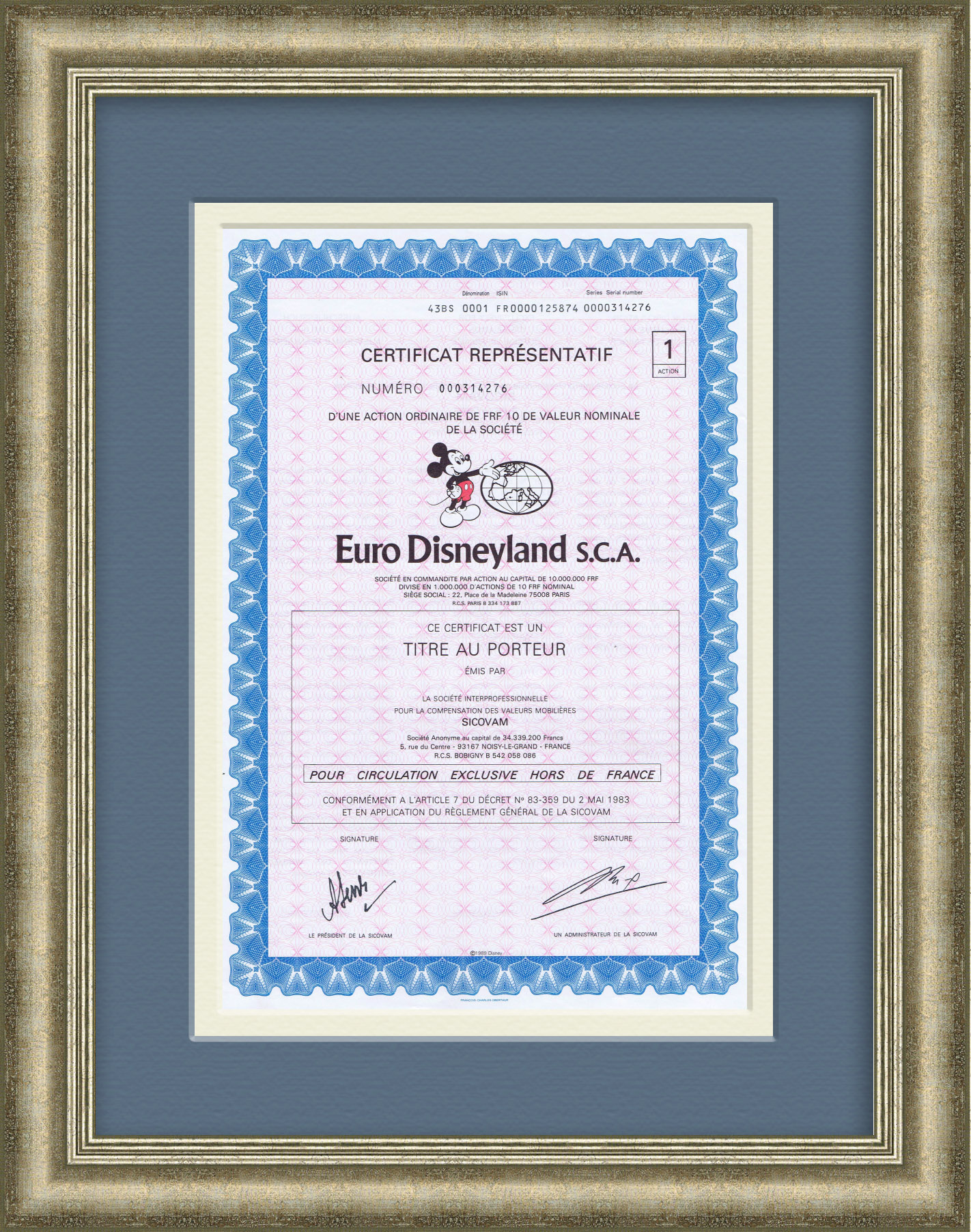 Акция Диснейленд Euro Disney в 5 франков, 1983 год. Редкость! Акция Диснейленд Euro Disney в 5 франков, 1983 год. Редкость!