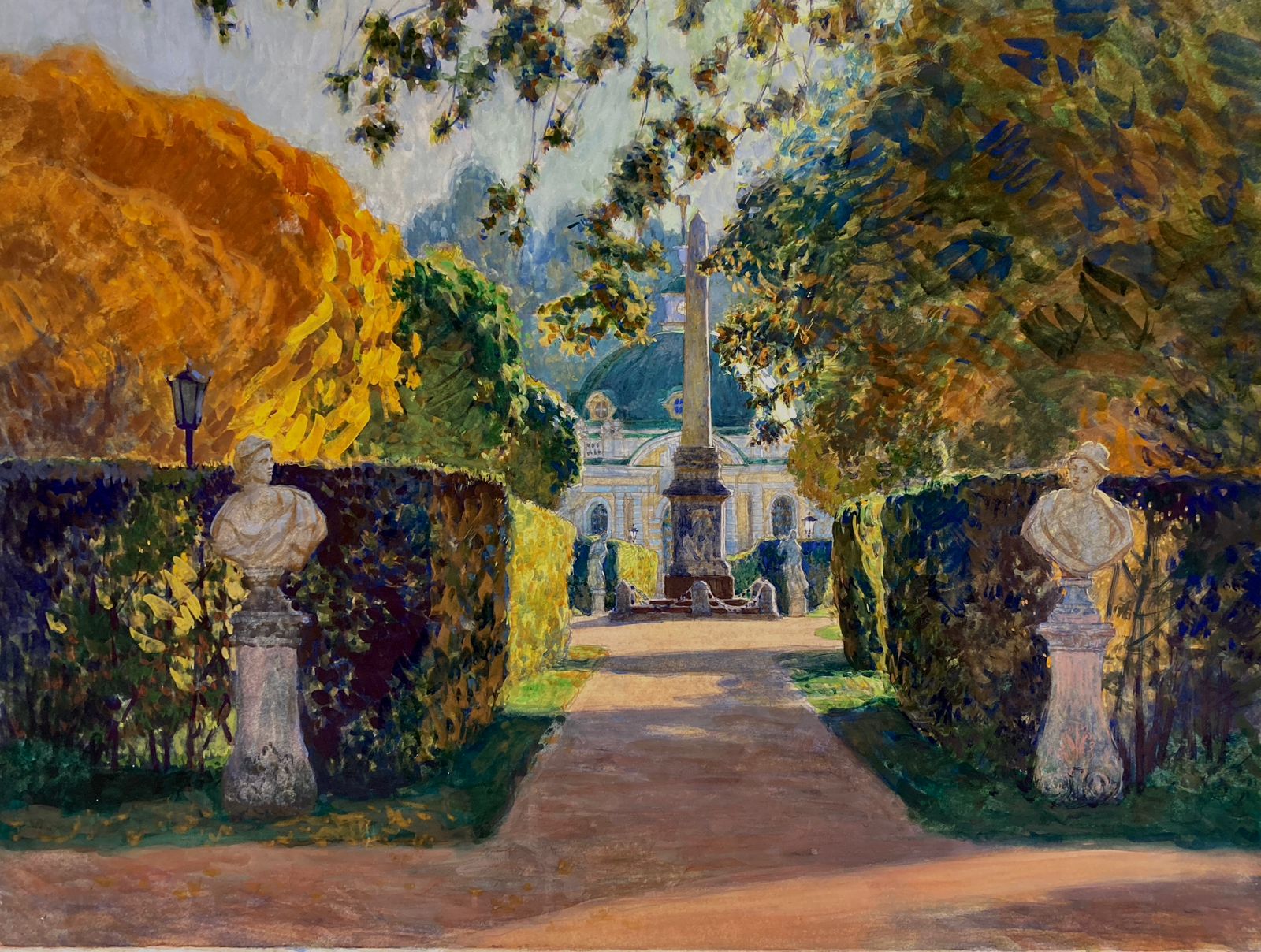 Осень в усадьбе Кусково. Москва. Авторская, современная живопись Осень в усадьбе Кусково. Москва. Авторская, современная живопись