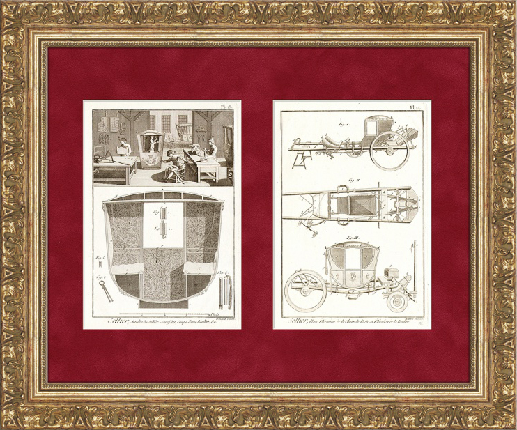 Каретная мастерская, кузовной цех. Старинная французская гравюра Каретная мастерская, кузовной цех. Старинная французская гравюра