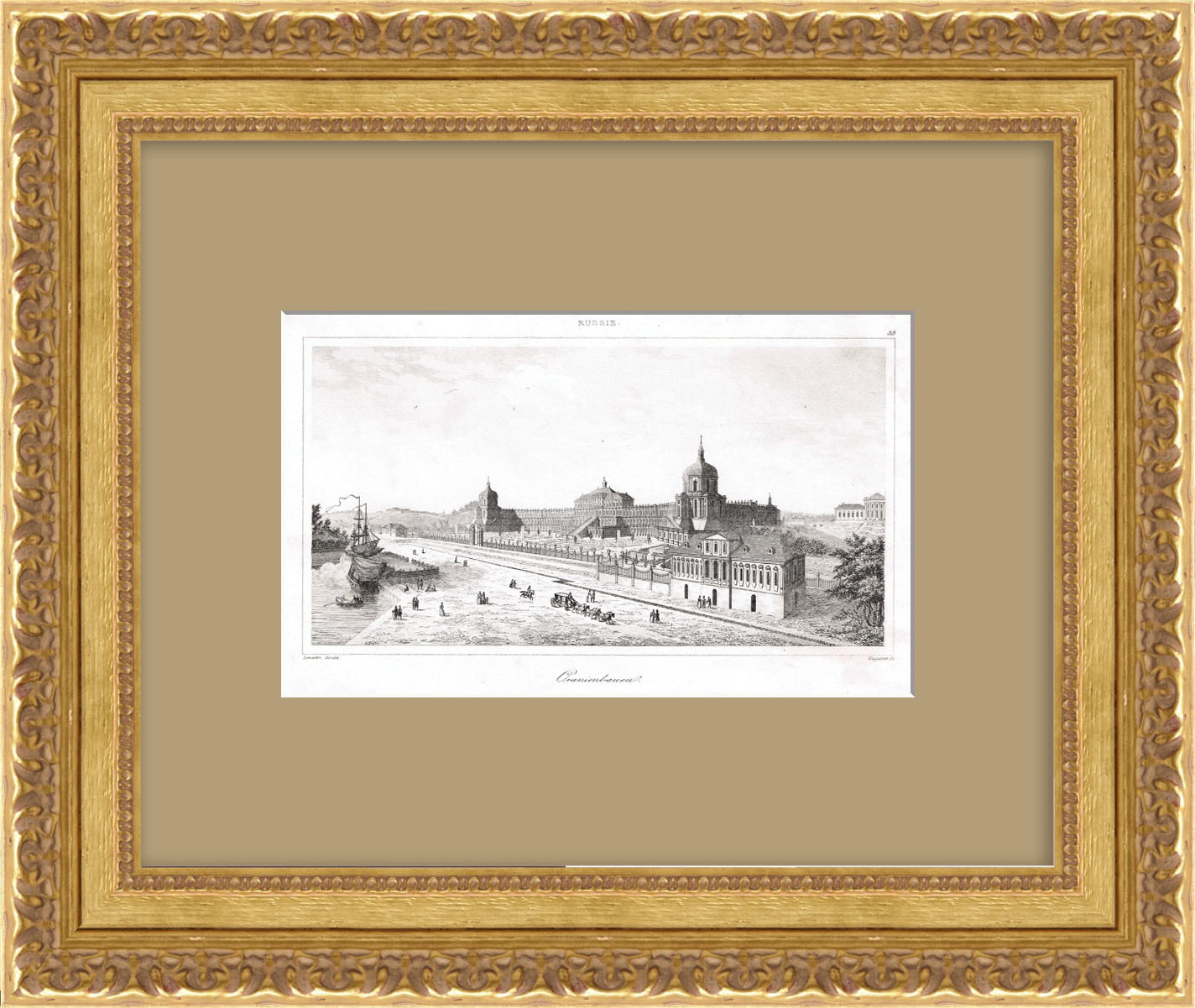 Ораниенбаум, Санкт-Петербург. Старинная гравюра Ораниенбаум, Санкт-Петербург. Старинная гравюра