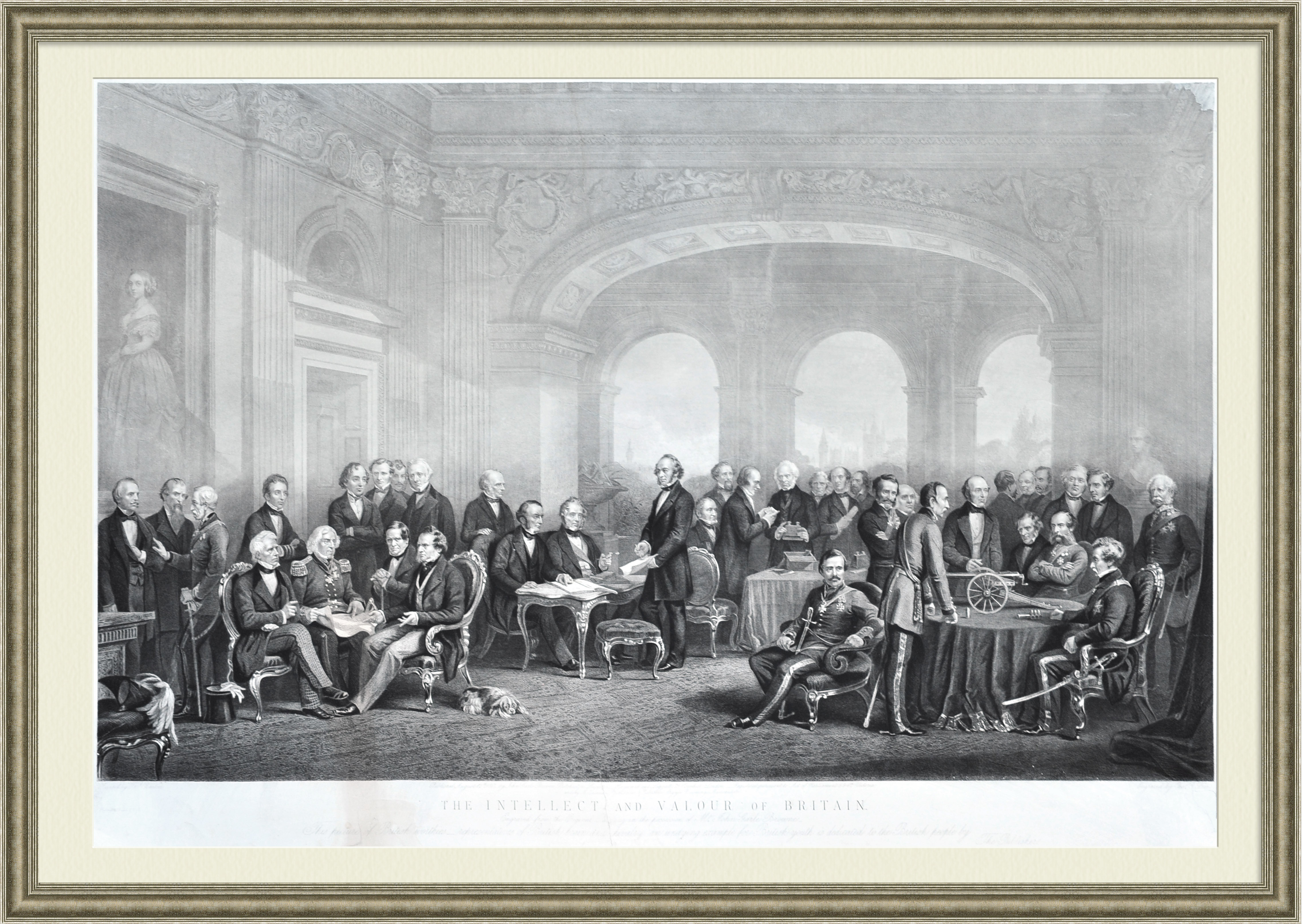 Виднейшие деятели Великобритании. Большая гравюра в раме Виднейшие деятели Великобритании. Большая гравюра в раме