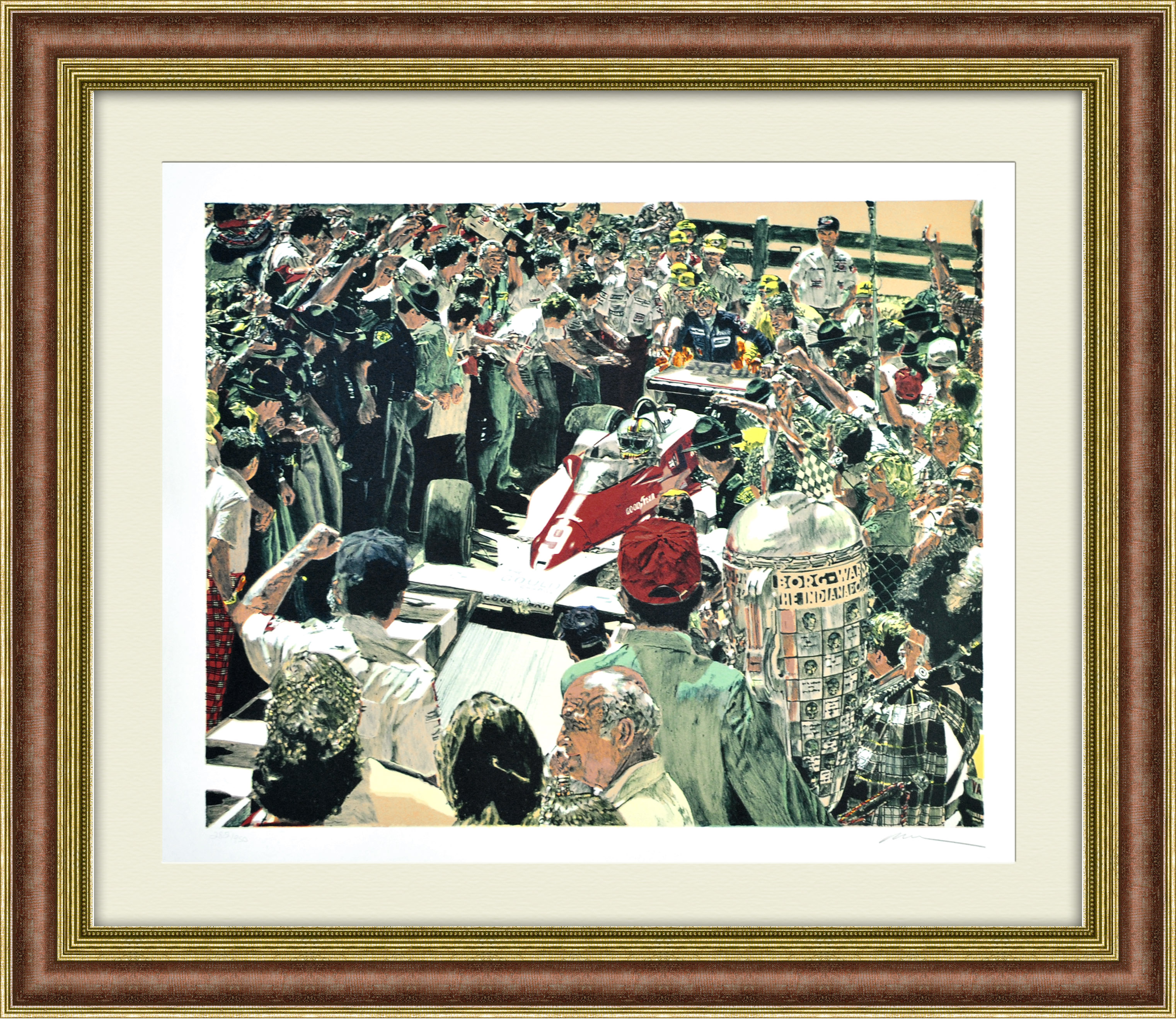 Гонки IndyCar в США, финиш победителя. Авторская лимитированная литография Гонки IndyCar в США, финиш победителя. Авторская лимитированная литография