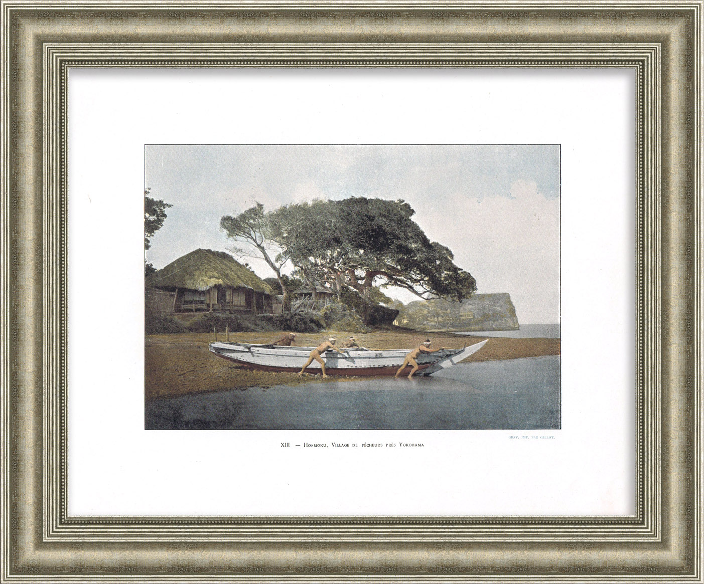 Рыбаки в деревне недалеко от Иокогамы, Япония. Старинная фототипия Рыбаки в деревне недалеко от Иокогамы, Япония. Старинная фототипия