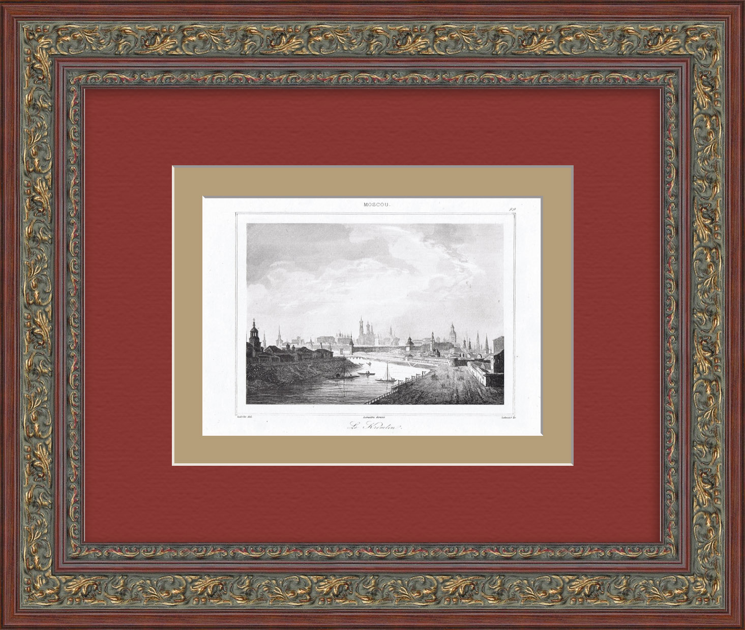 Московский Кремль в начале 19 века. Старинная гравюра Московский Кремль в начале 19 века. Старинная гравюра